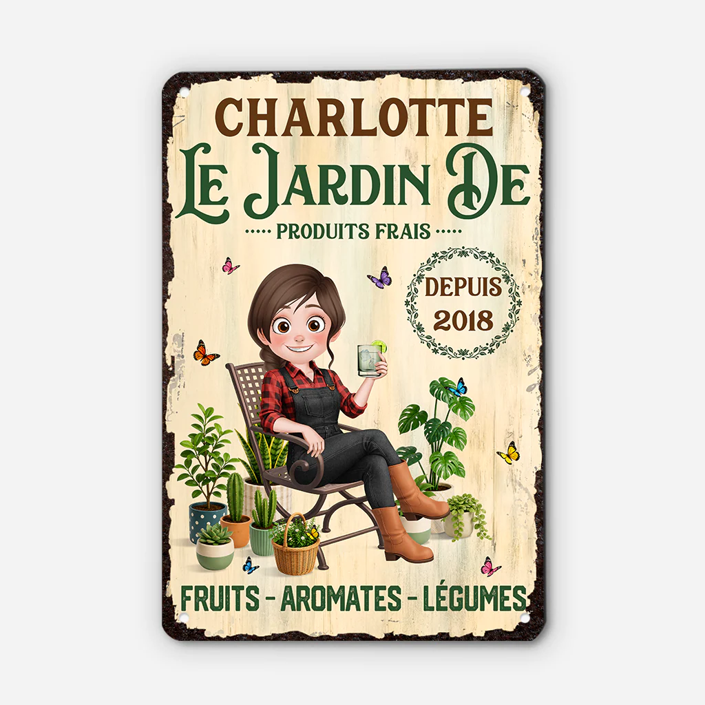 Plaque Jardin Personnalisée Femme Homme - Mes Produits Du Jardin