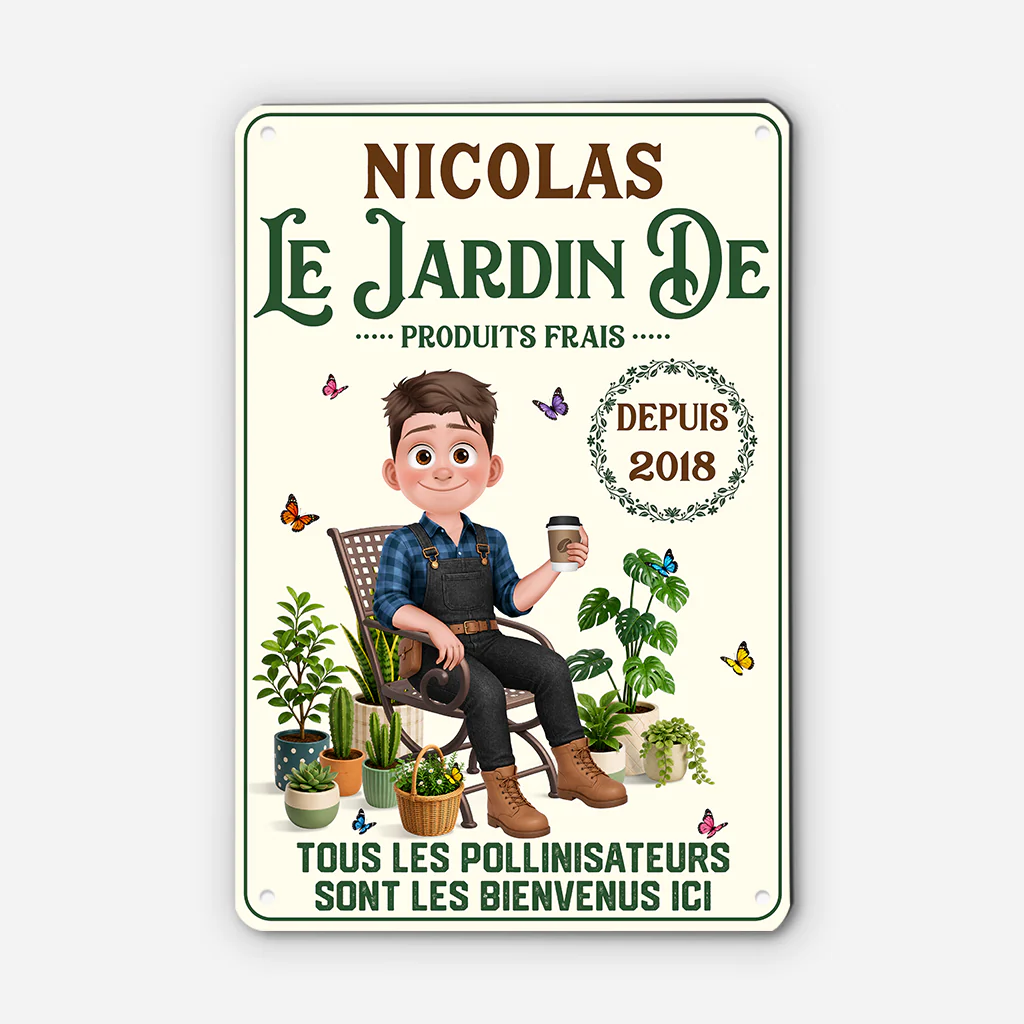 Plaque Jardin Personnalisée Femme Homme - Mes Produits Du Jardin - Image 2