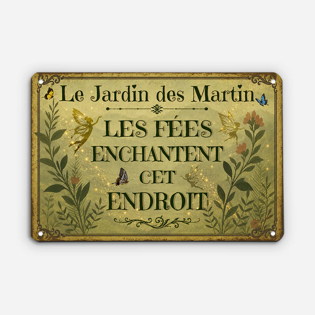 Plaque Jardin Personnalisée Femme - Les Fées Enchantent Cet Endroit
