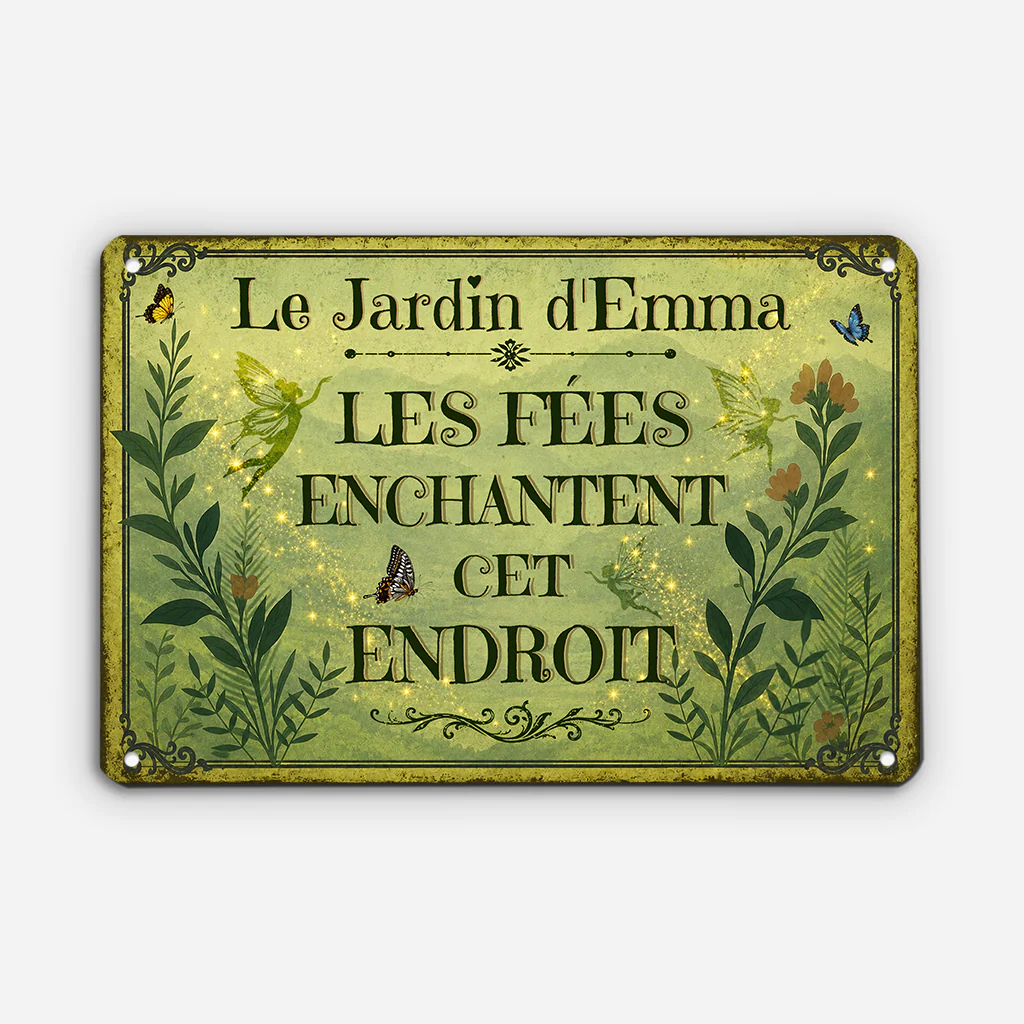 Plaque Jardin Personnalisée Femme - Les Fées Enchantent Cet Endroit - Image 2