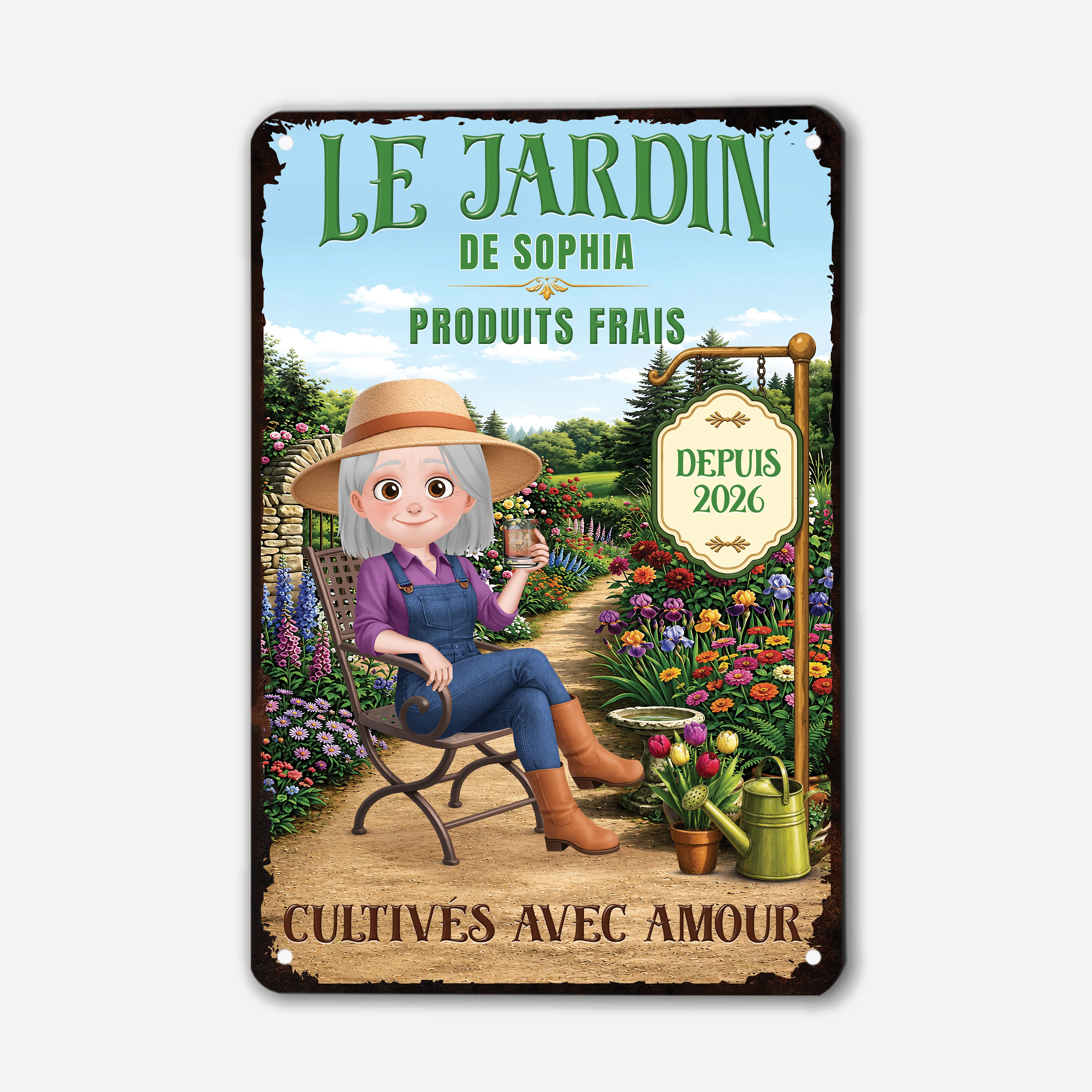 Plaque Jardin Personnalisée - Mon Jardin Récoltes Fraîches - Image 2