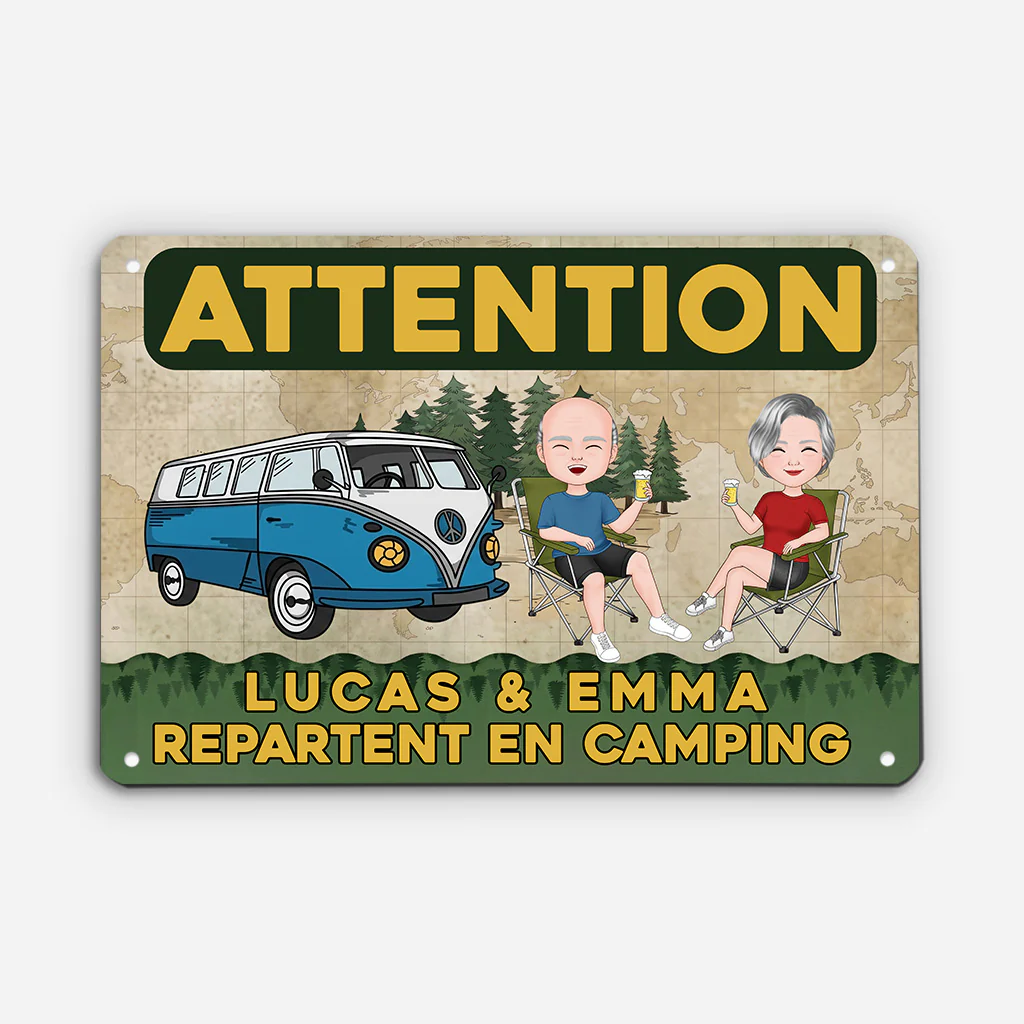 Plaque Métallique Personnalisable - Cadeau Couple Et Amis Camping - Image 2