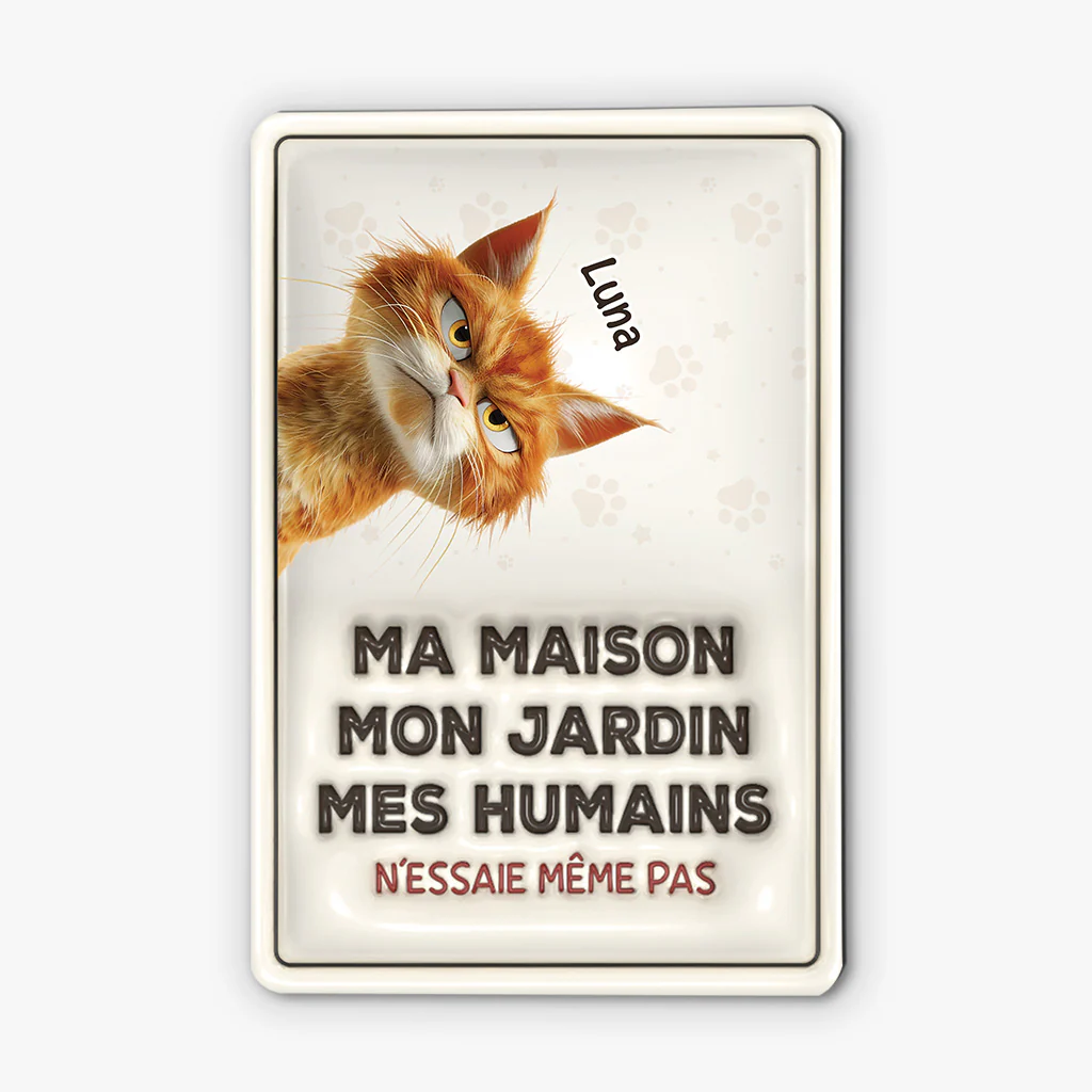 Plaque personnalisée chat 3D – N’essaie même pas ! (version féline) - Image 2