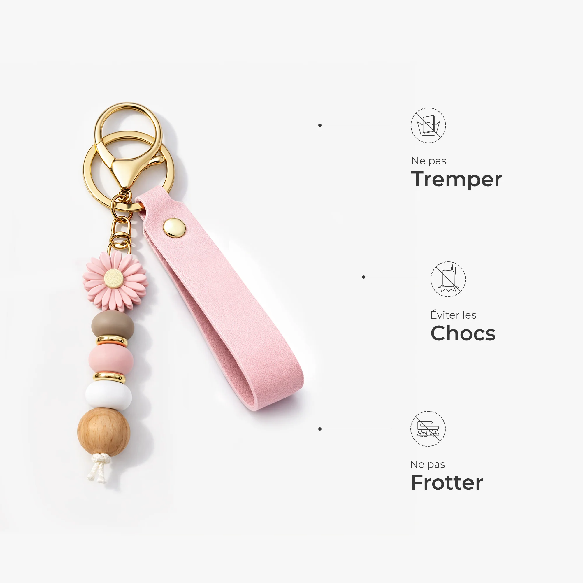 Porte Clé Marguerite À Personnaliser Imprimé UV - Une Jolie Fleur Pour Femme - Image 6