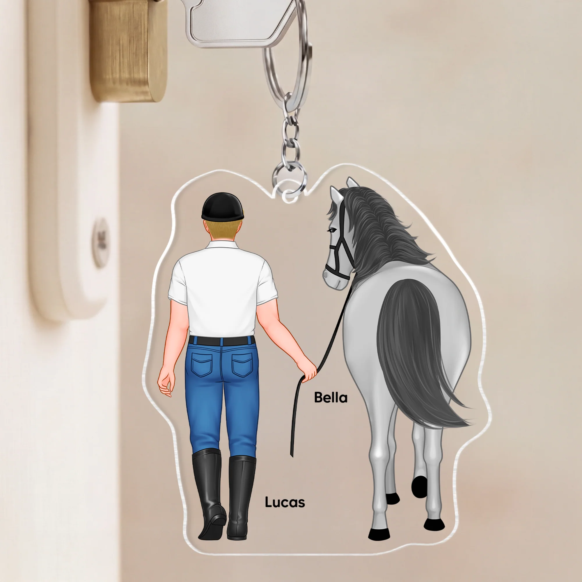 Porte Clé Acrylique Personnalisable - Cadeau Autour Du Cheval