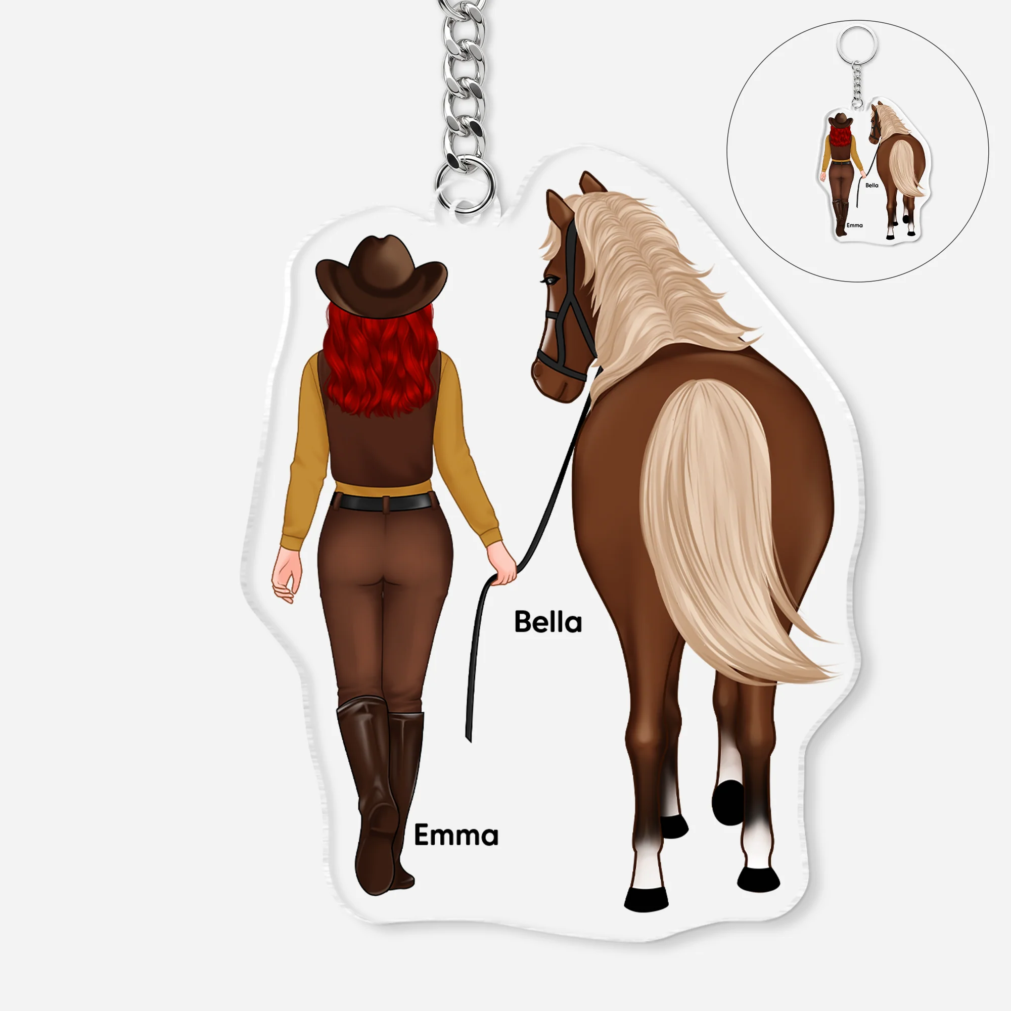 Porte Clé Acrylique Personnalisable - Cadeau Autour Du Cheval - Image 2