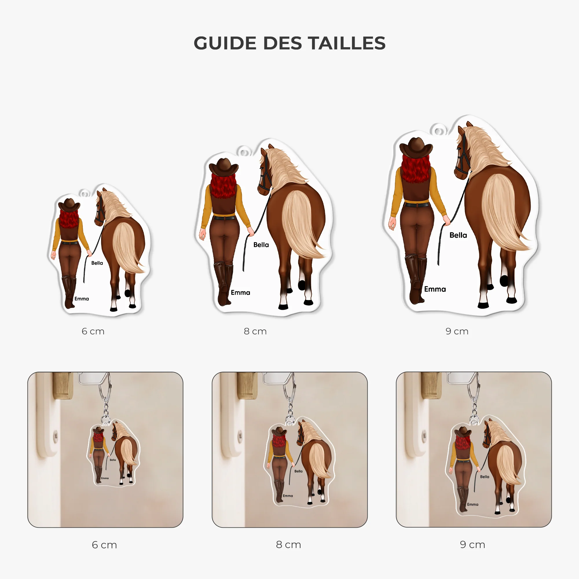 Porte Clé Acrylique Personnalisable - Cadeau Autour Du Cheval - Image 3