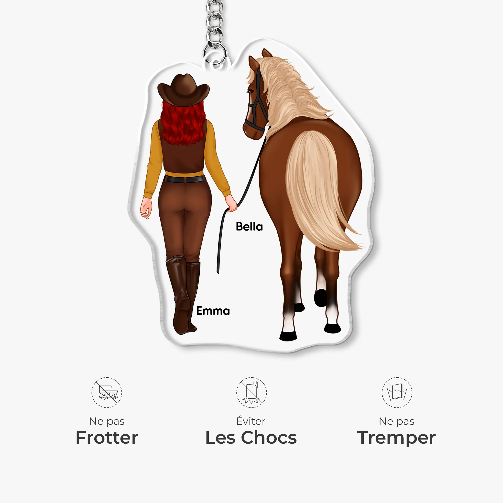 Porte Clé Acrylique Personnalisable - Cadeau Autour Du Cheval - Image 5