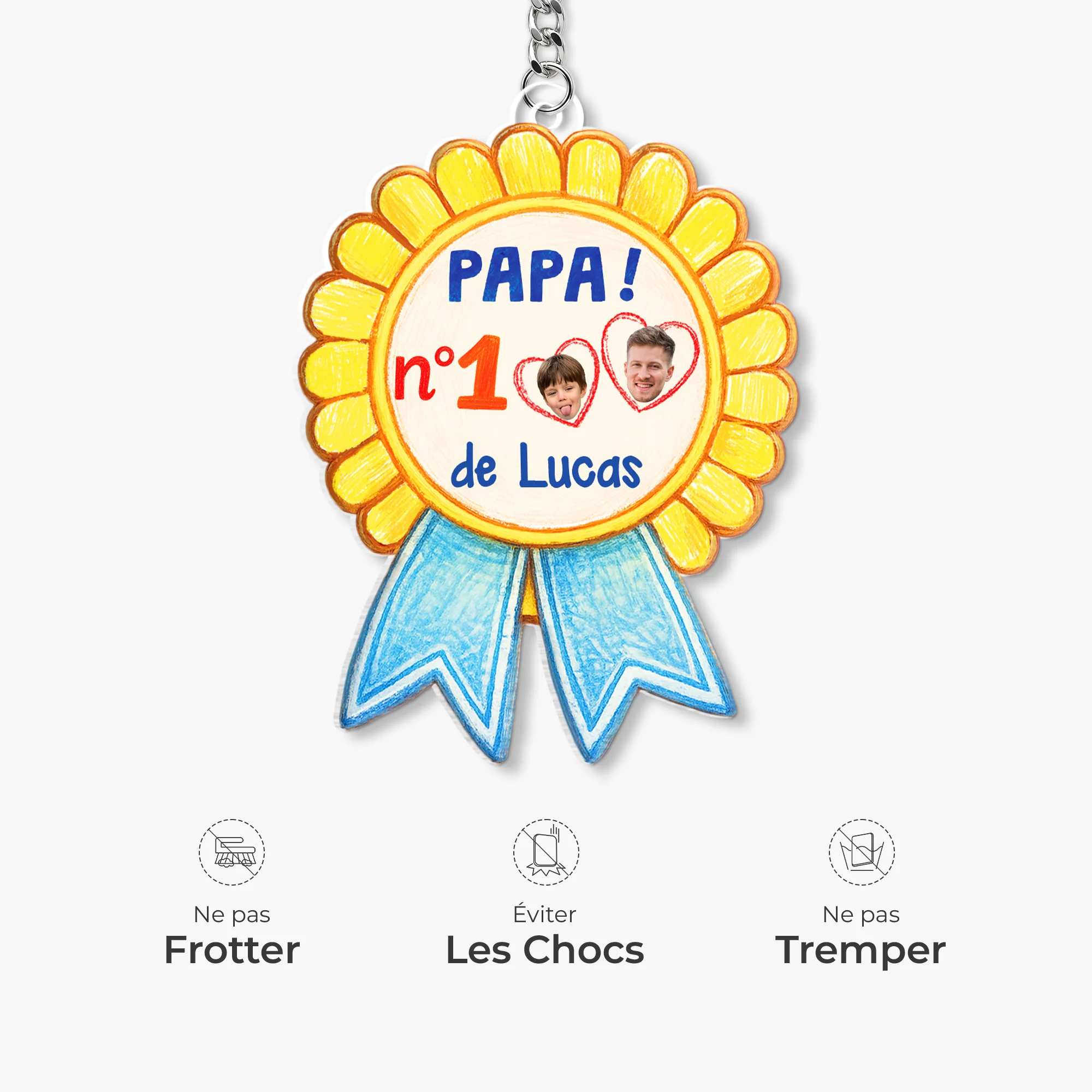 Porte Clé Acrylique Personnalisable - Cadeau Papa Et Maman Numéro Un - Image 5