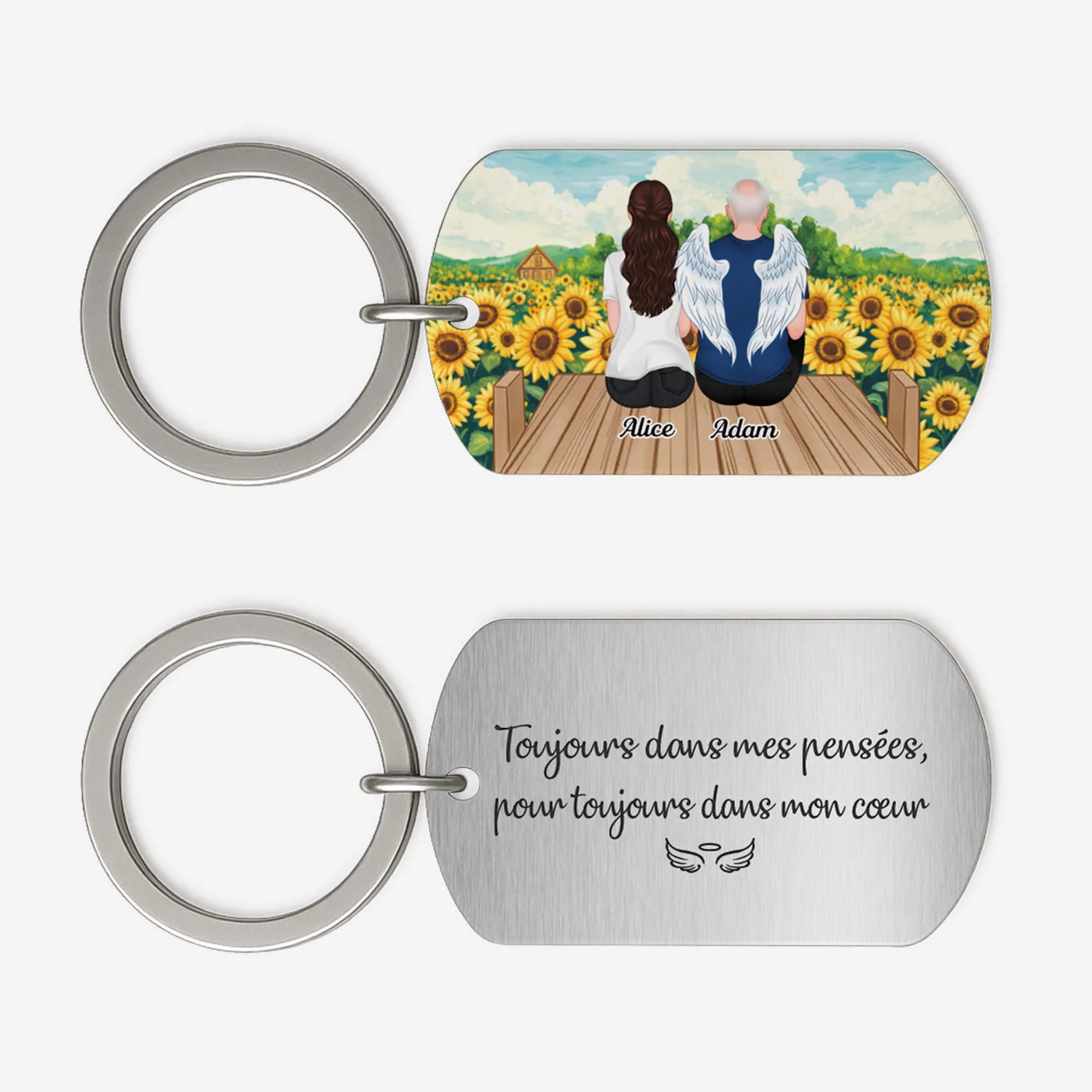 Porte Clé Personnalisé Photo – Pour Toujours Dans Mon Cœur | Commémoratif Aluminium
