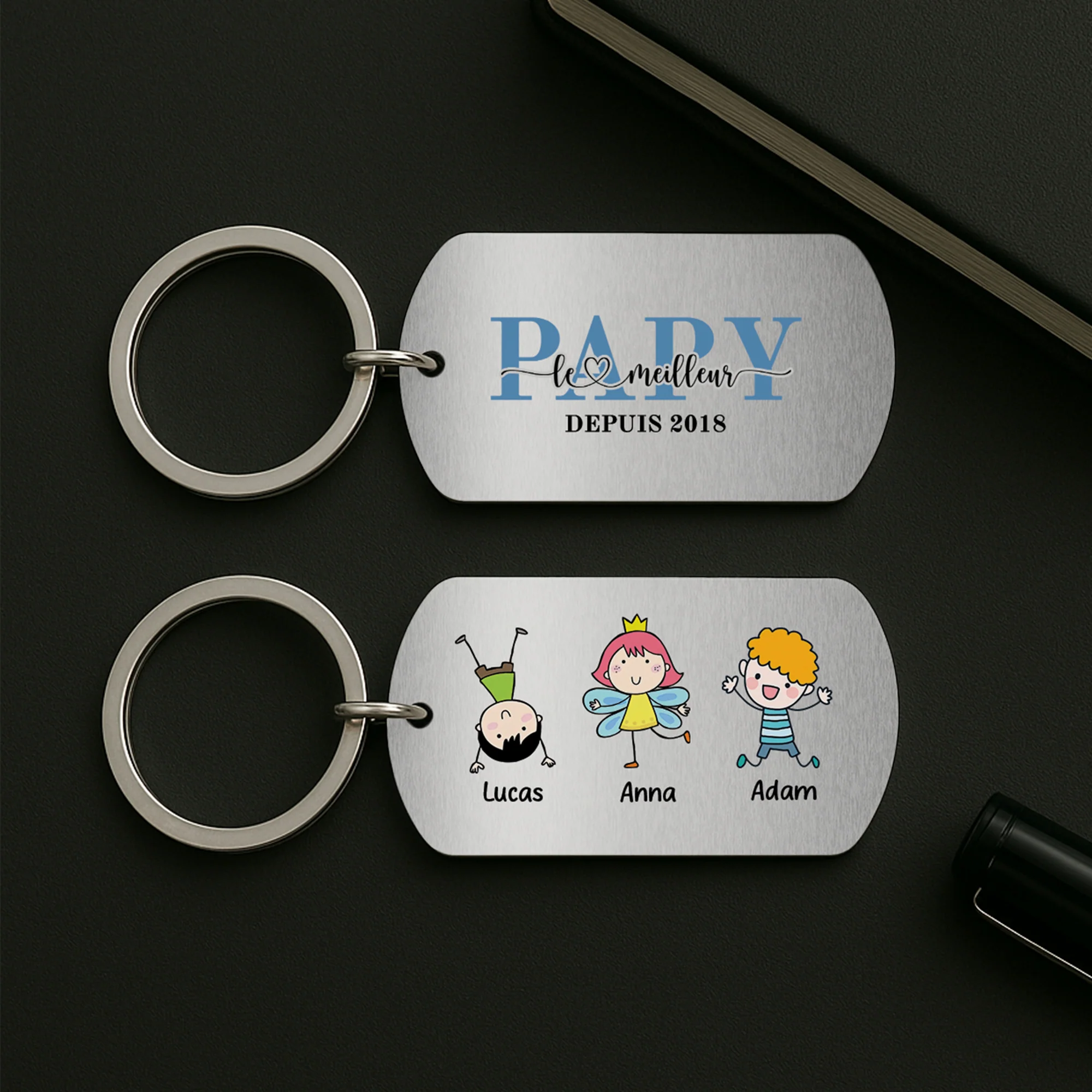 Porte Clés Personnalisé – Meilleure Maman | Bonhommes Allumettes & Aluminium - Image 2