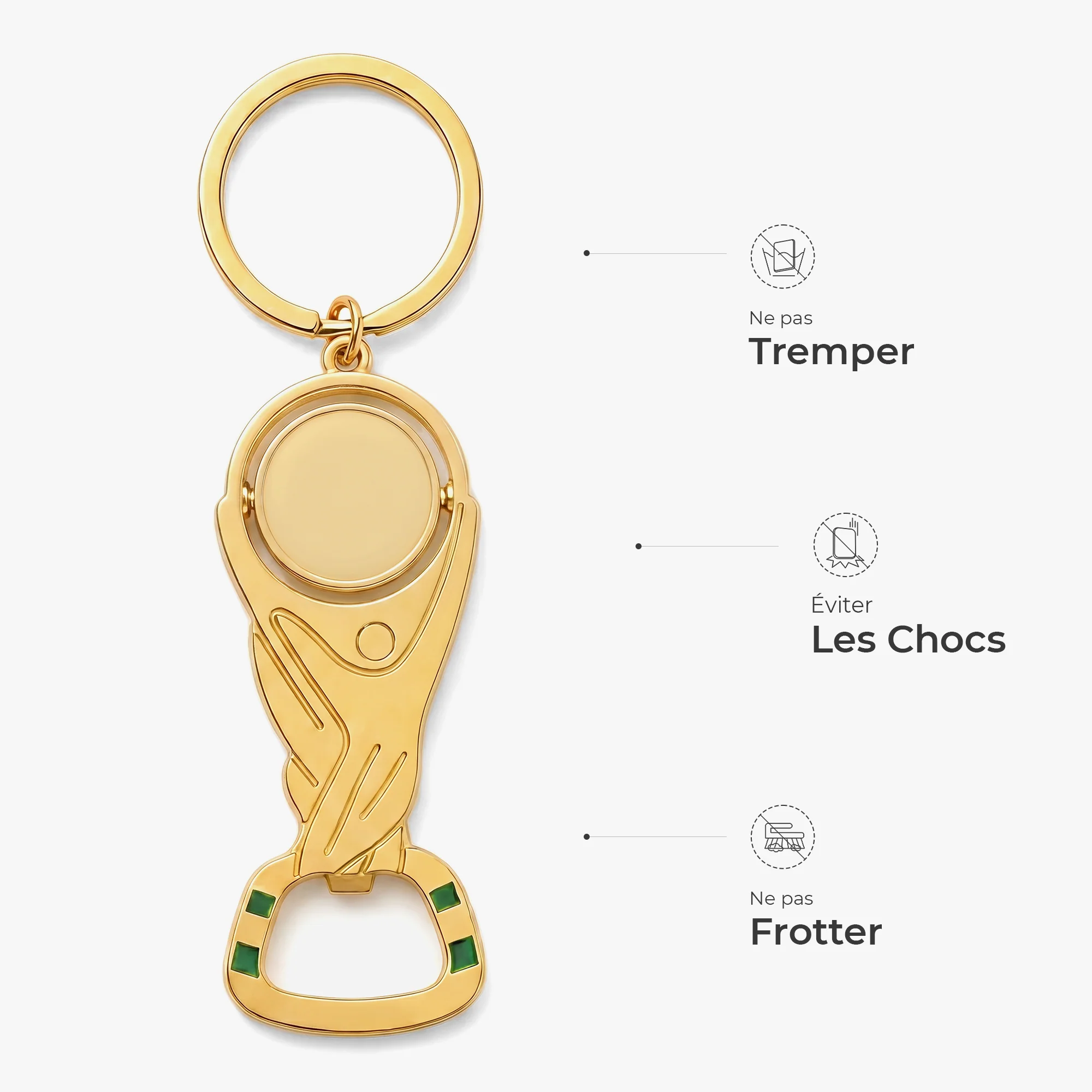 Porte-clé Décapsuleur Personnalisé Forme De Trophée Foot - Cadeau Fan De Foot Avec Photo - Image 5