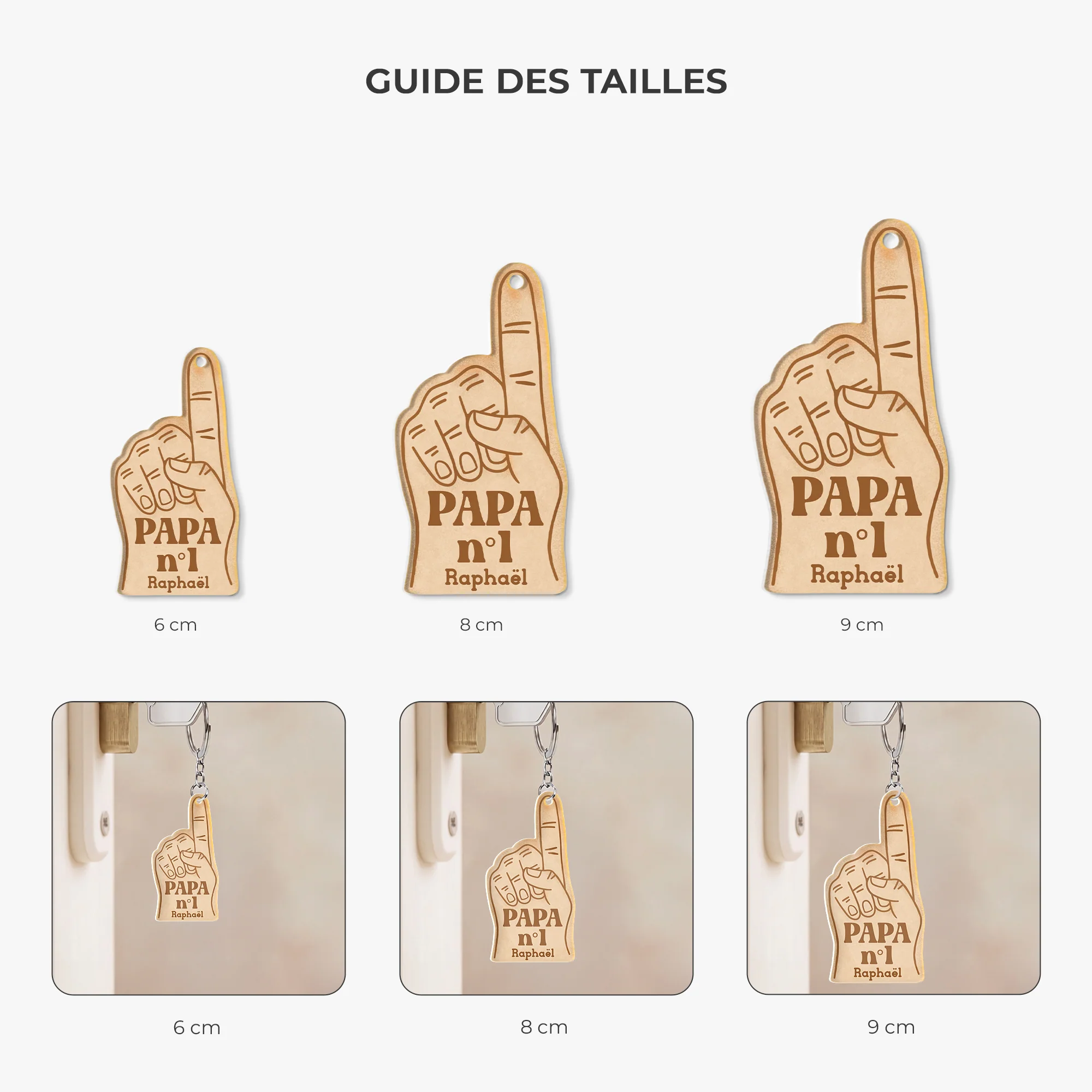 Porte Clé Personnalisé Acrylique - Cadeau Papa Papy N°1 - Image 3
