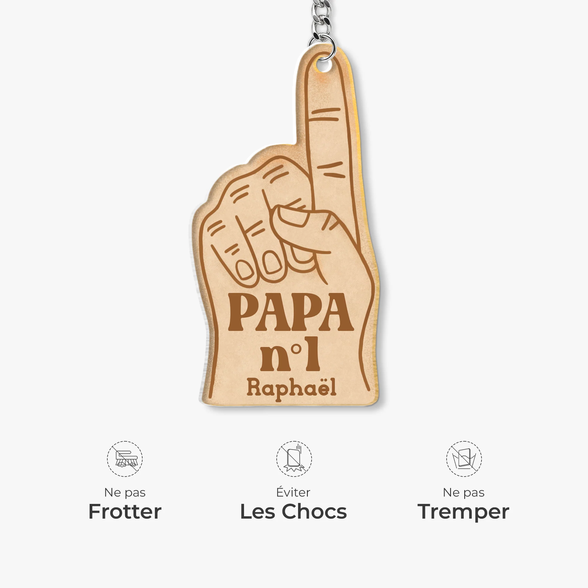 Porte Clé Personnalisé Acrylique - Cadeau Papa Papy N°1 - Image 5