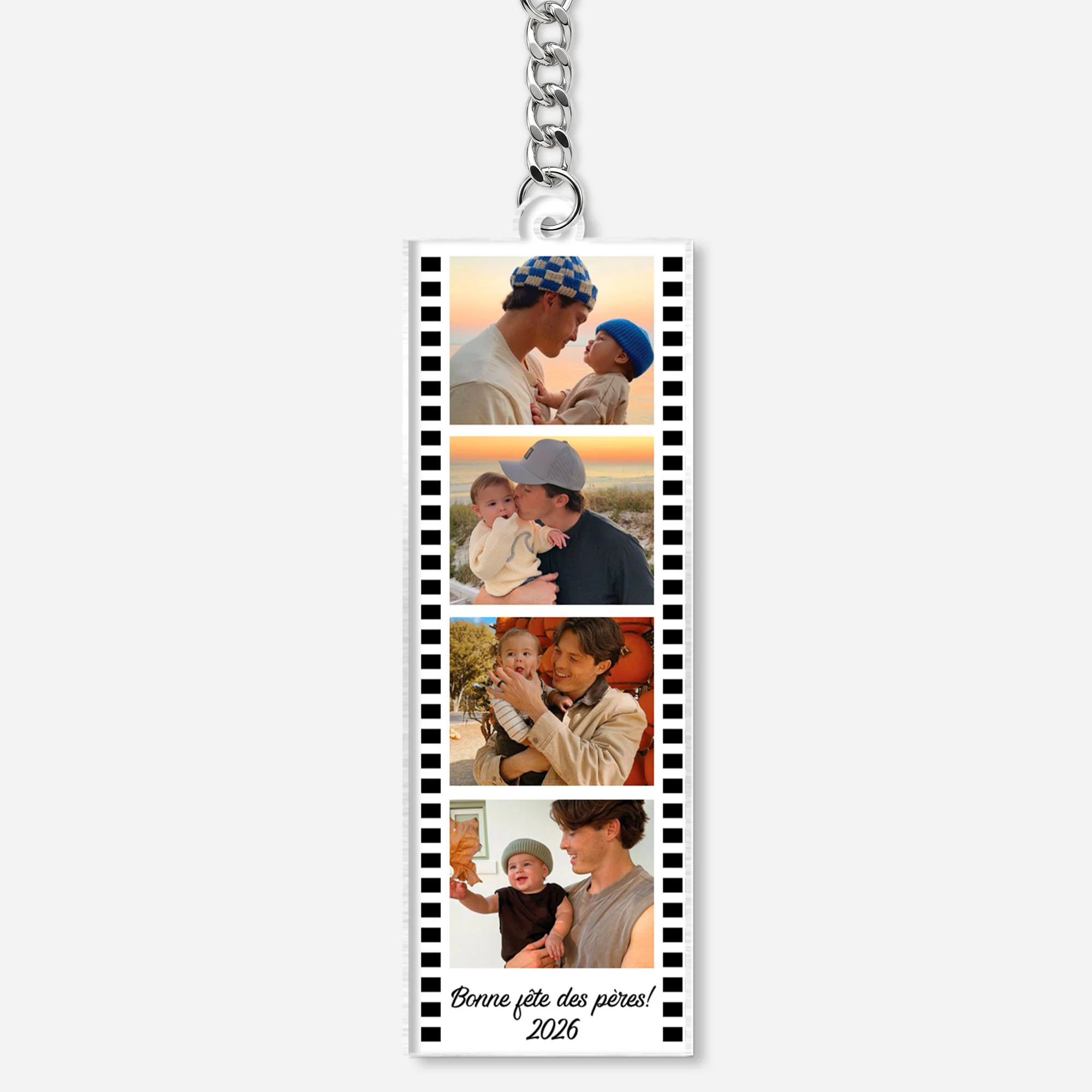 Porte Clés Acrylique Personnalisé Avec Photo - Maman Papa Bonne Fête Des Pères
