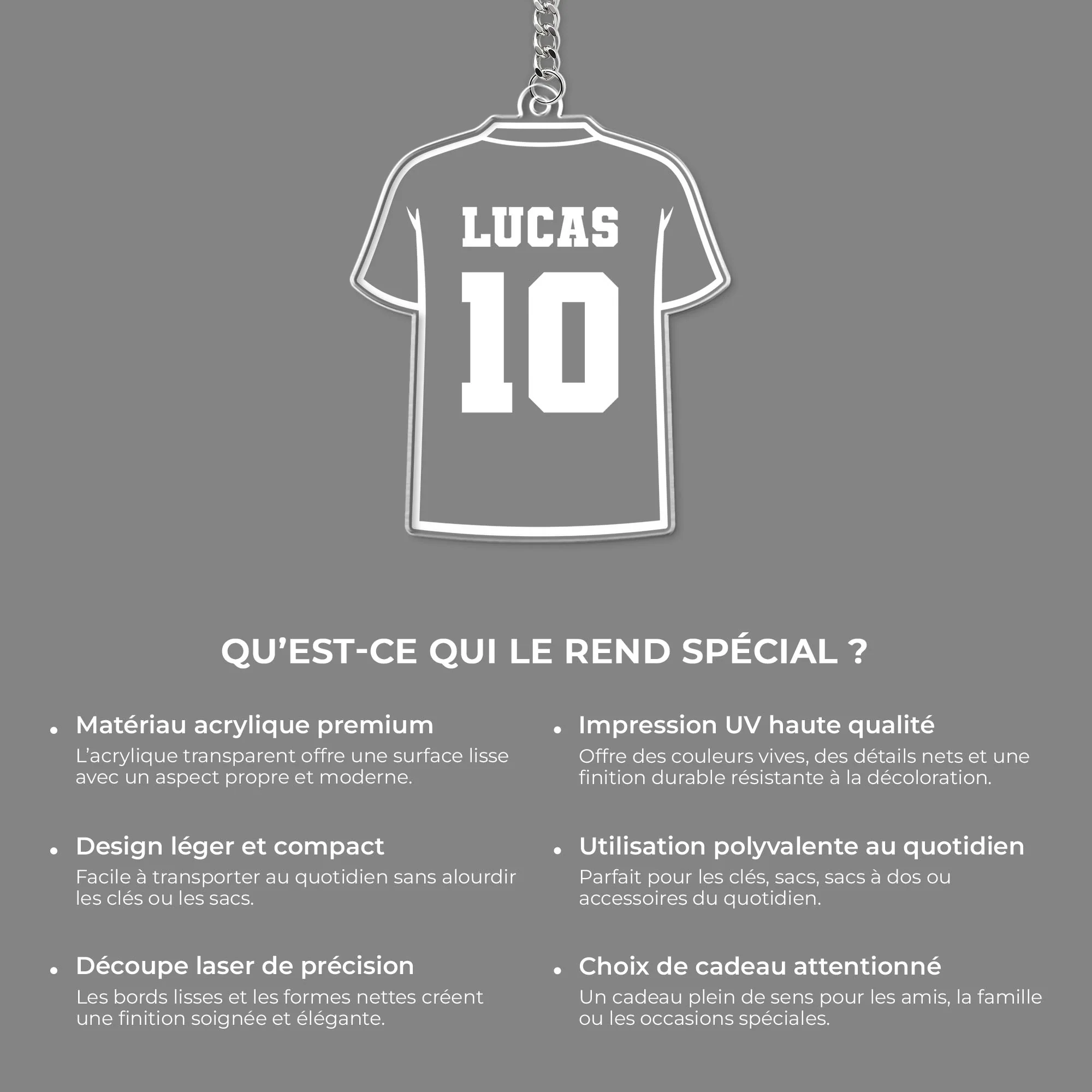 Porte Clés Acrylique Personnalisé - Cadeau Football Pour Homme Femme - Image 6