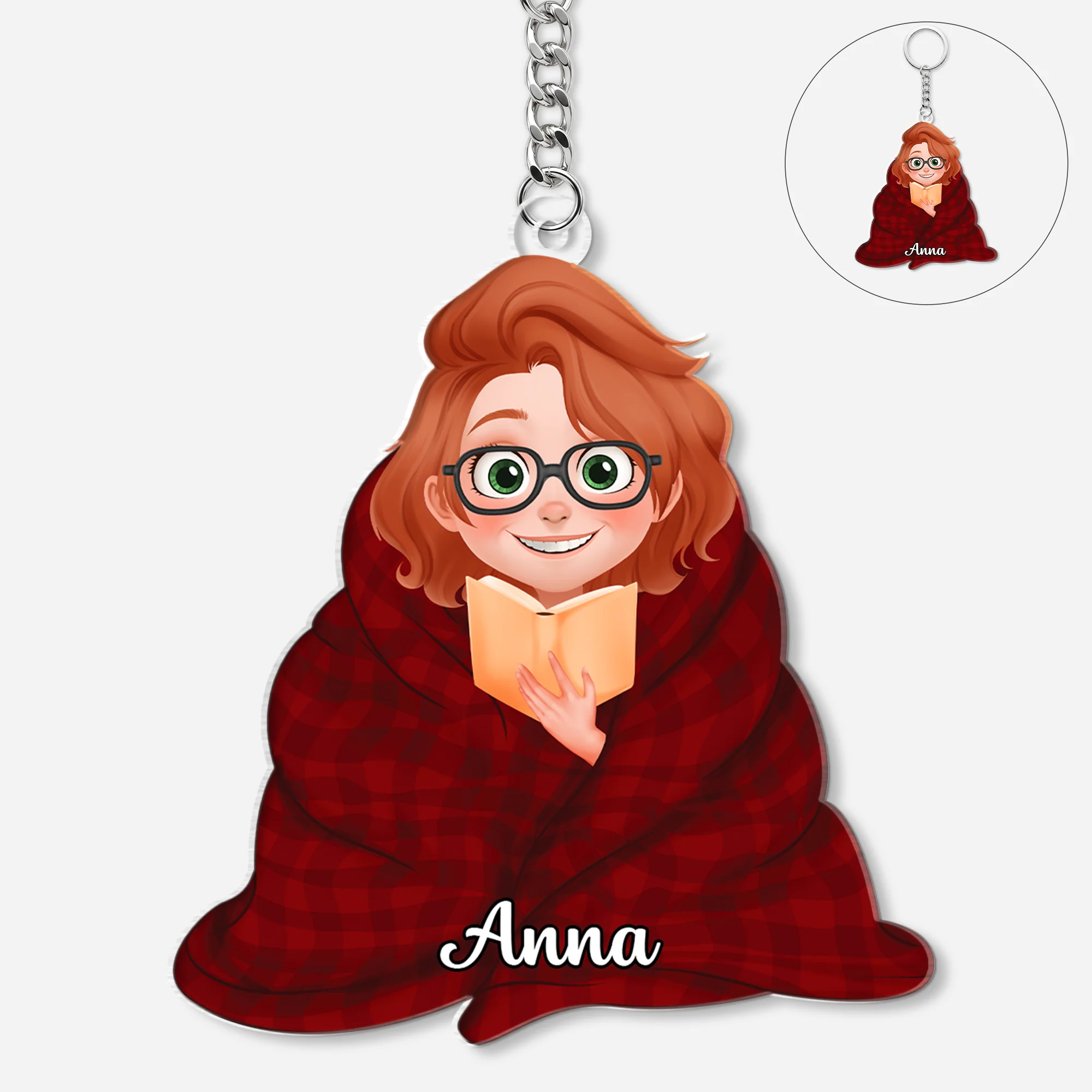 Porte Clés Acrylique Personnalisé - Cadeau Pour Amoureux Des Livres Femme Homme