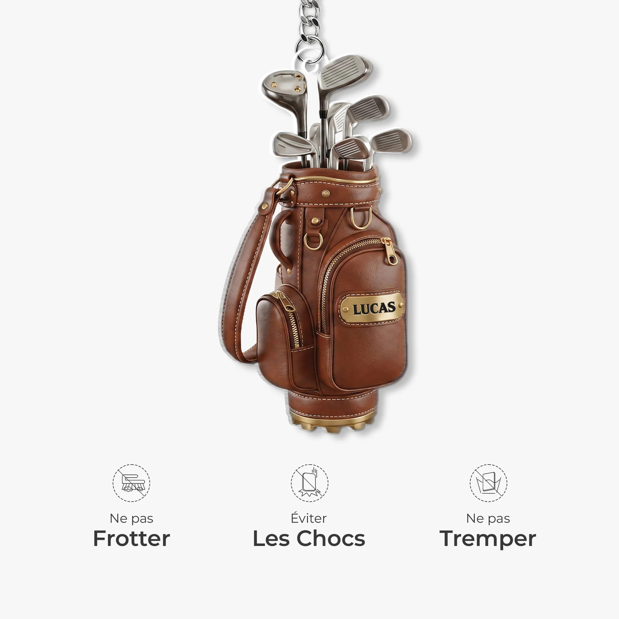 Porte Clés Acrylique Personnalisé - Cadeau Pour Golfeur Original - Image 5
