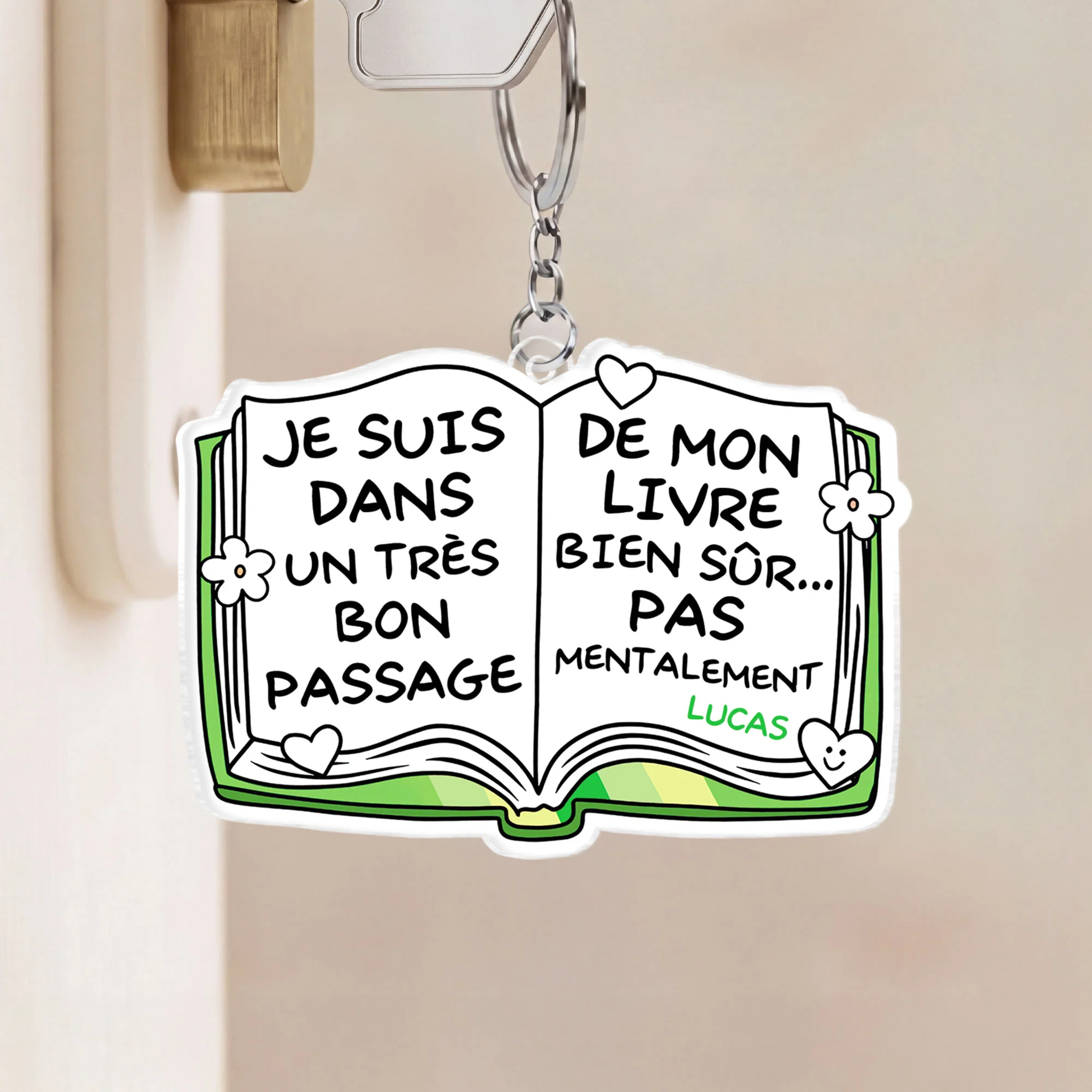 Porte Clés Acrylique Personnalisé Femme Homme - Dans Un Très Bon Passage De Mon Livre - Image 2