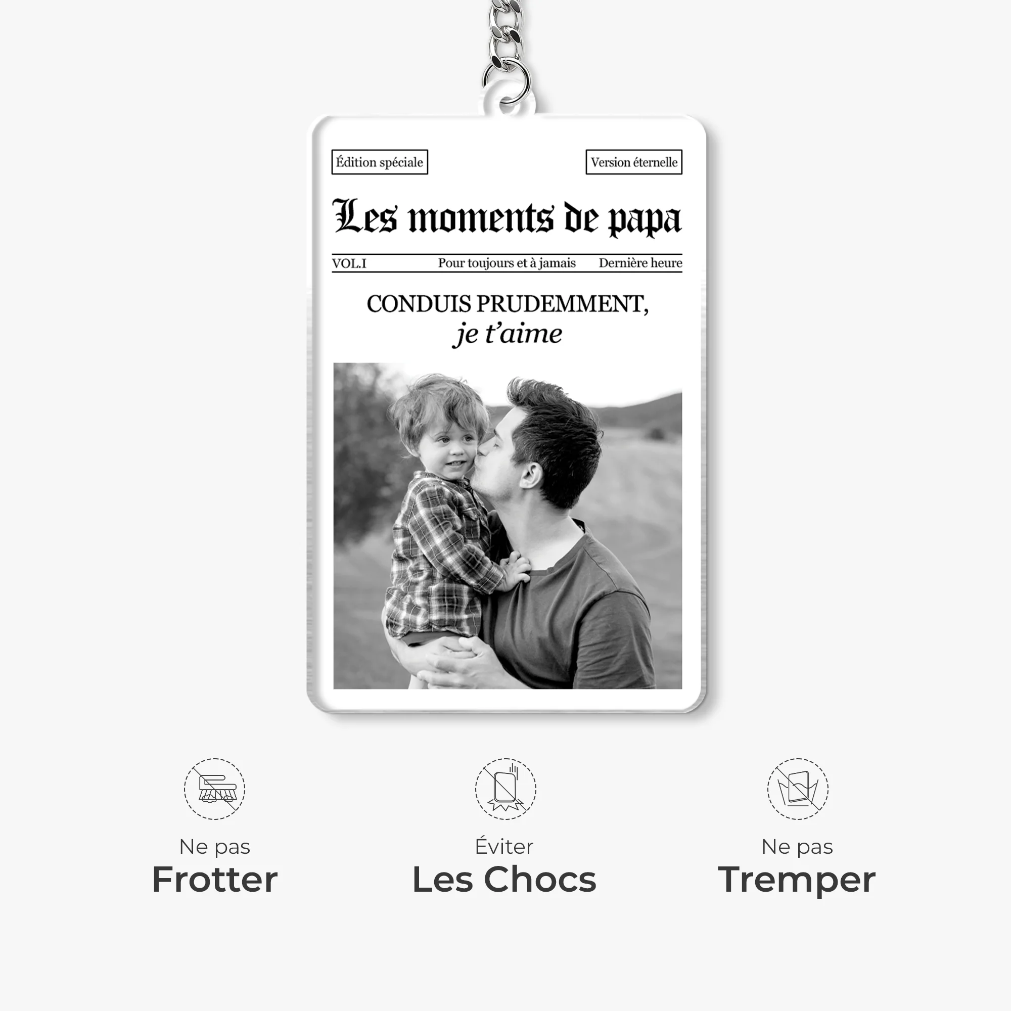 Porte-clés Acrylique Personnalisé - Meilleurs Moments Cadeau Papa Avec Photo - Image 5