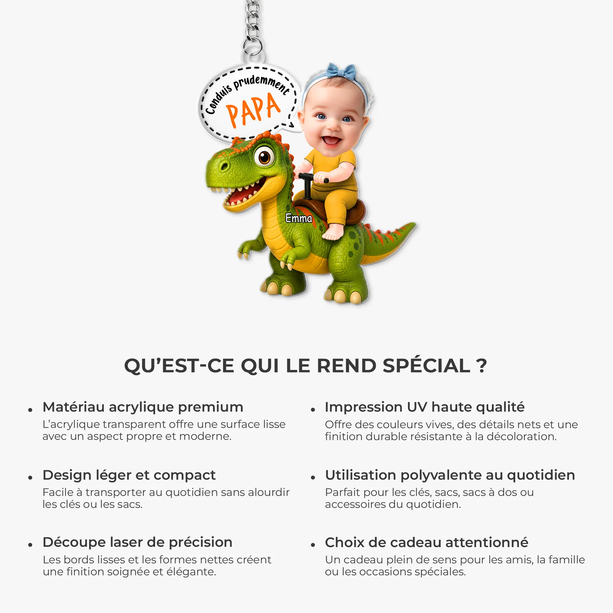Porte-clés Personnalisé Acrylique - Papa/Maman/Mamie/Papy Réparateur De Tout - Image 6