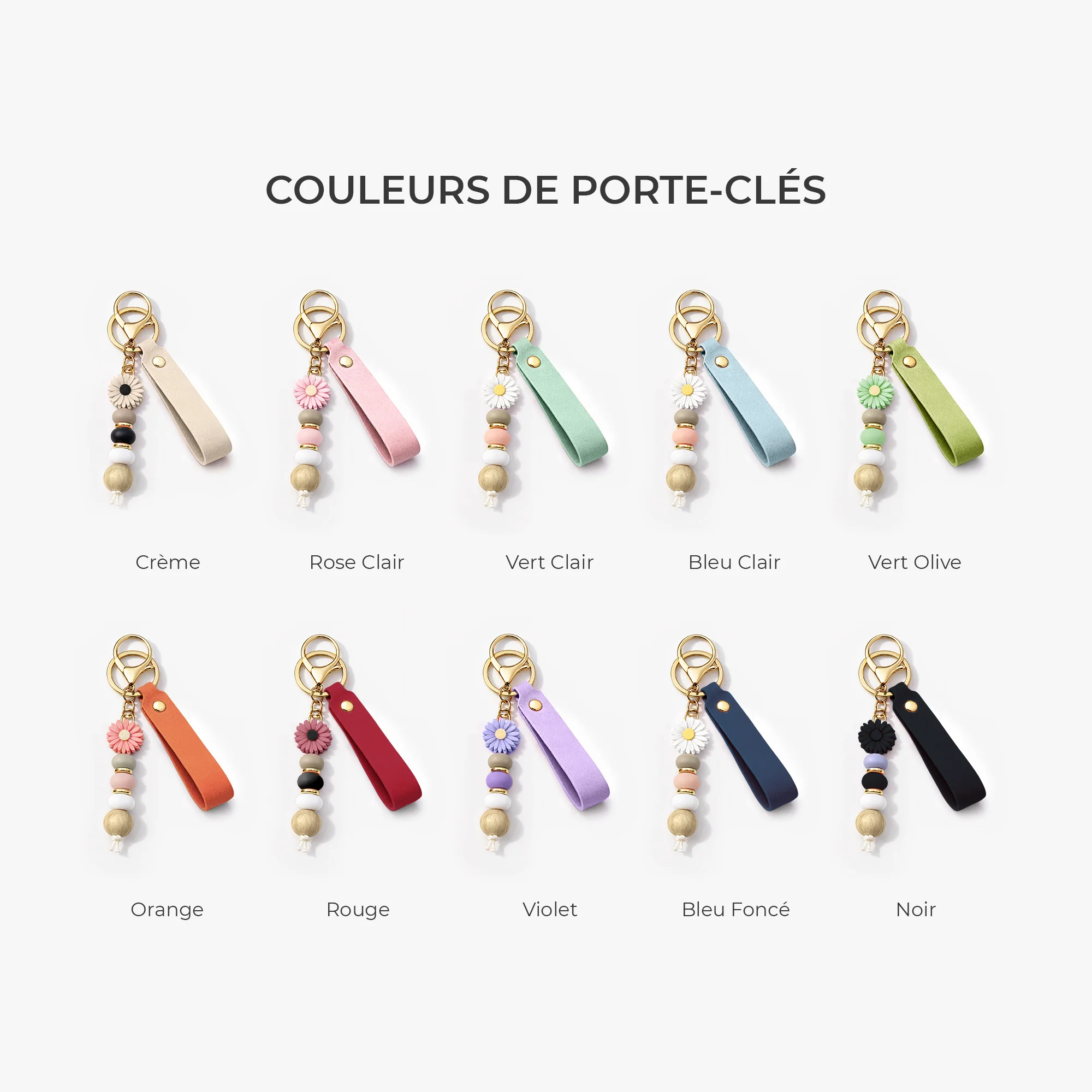Porte Clé Personnalisé Couple | Perles Avec Photo Marguerite Souvenir De Couple - Image 4