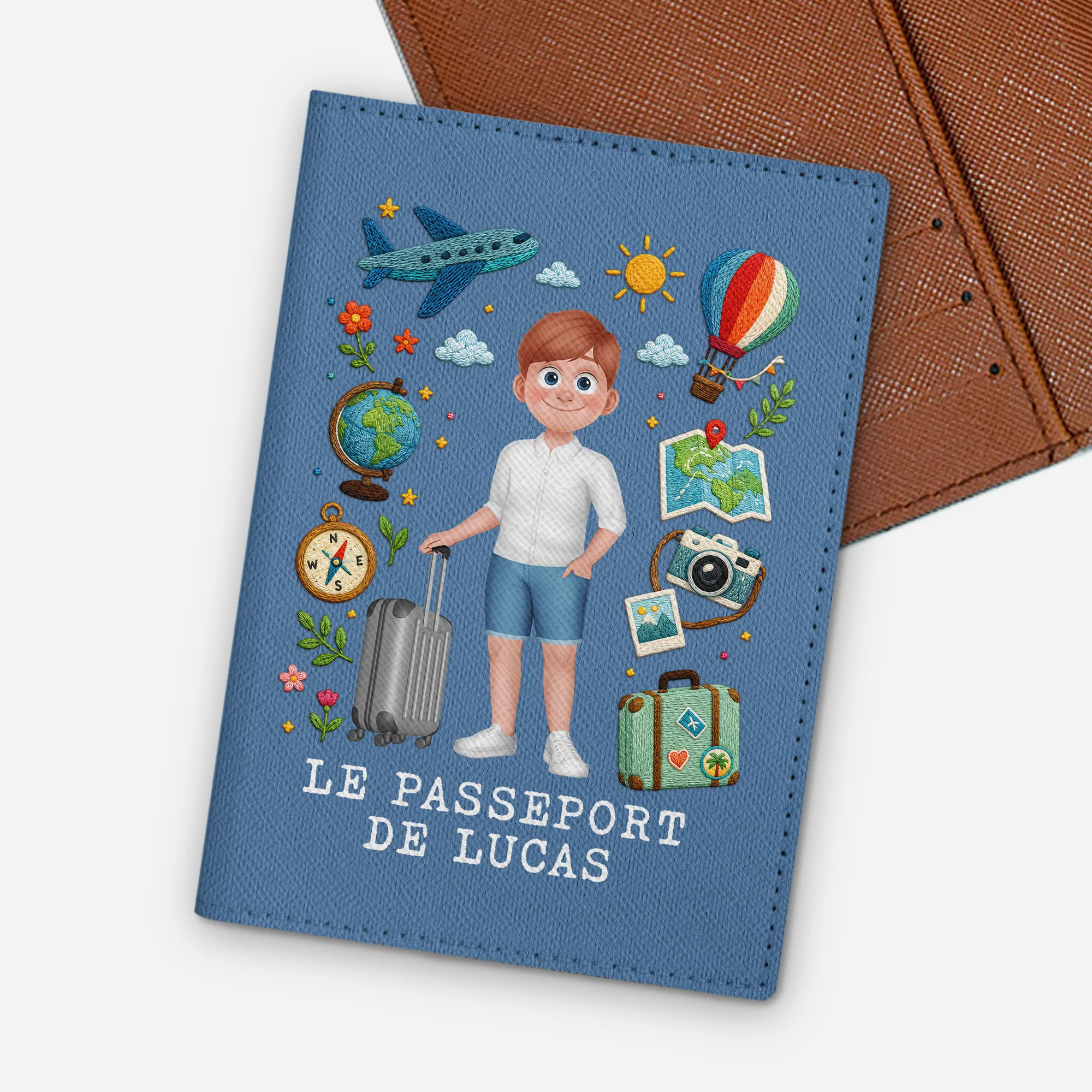 Porte Passeport Personnalisé Femme Homme - Cadeau Voyage Original