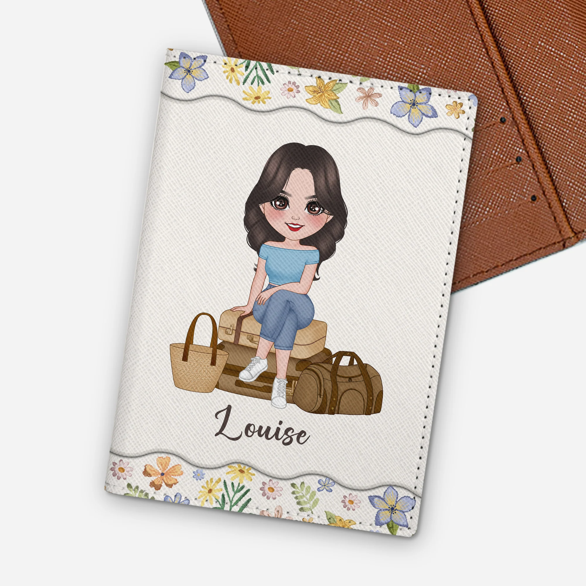 Porte Passeport Personnalisé Femme - Version Florale