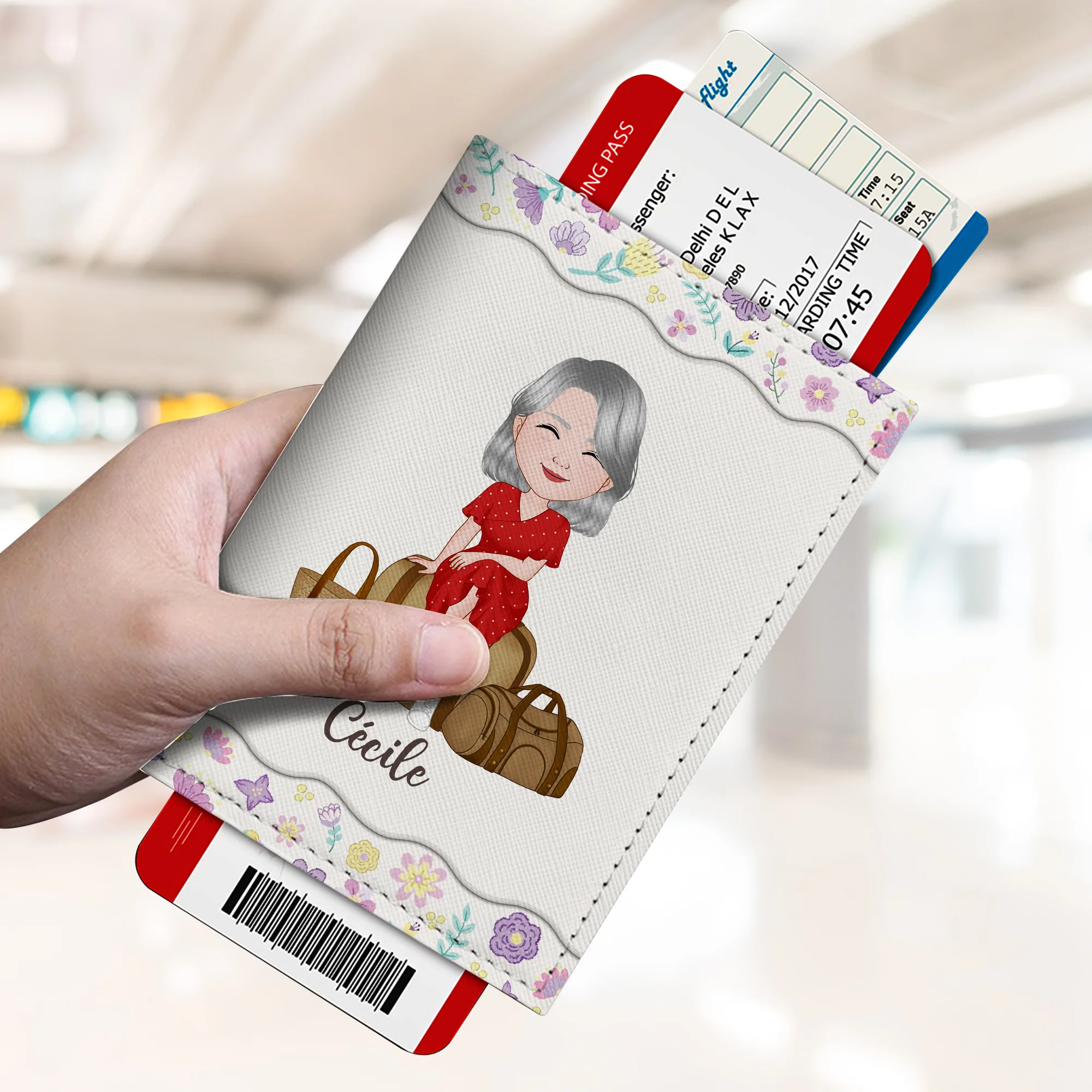 Porte Passeport Personnalisé Femme - Version Florale - Image 2