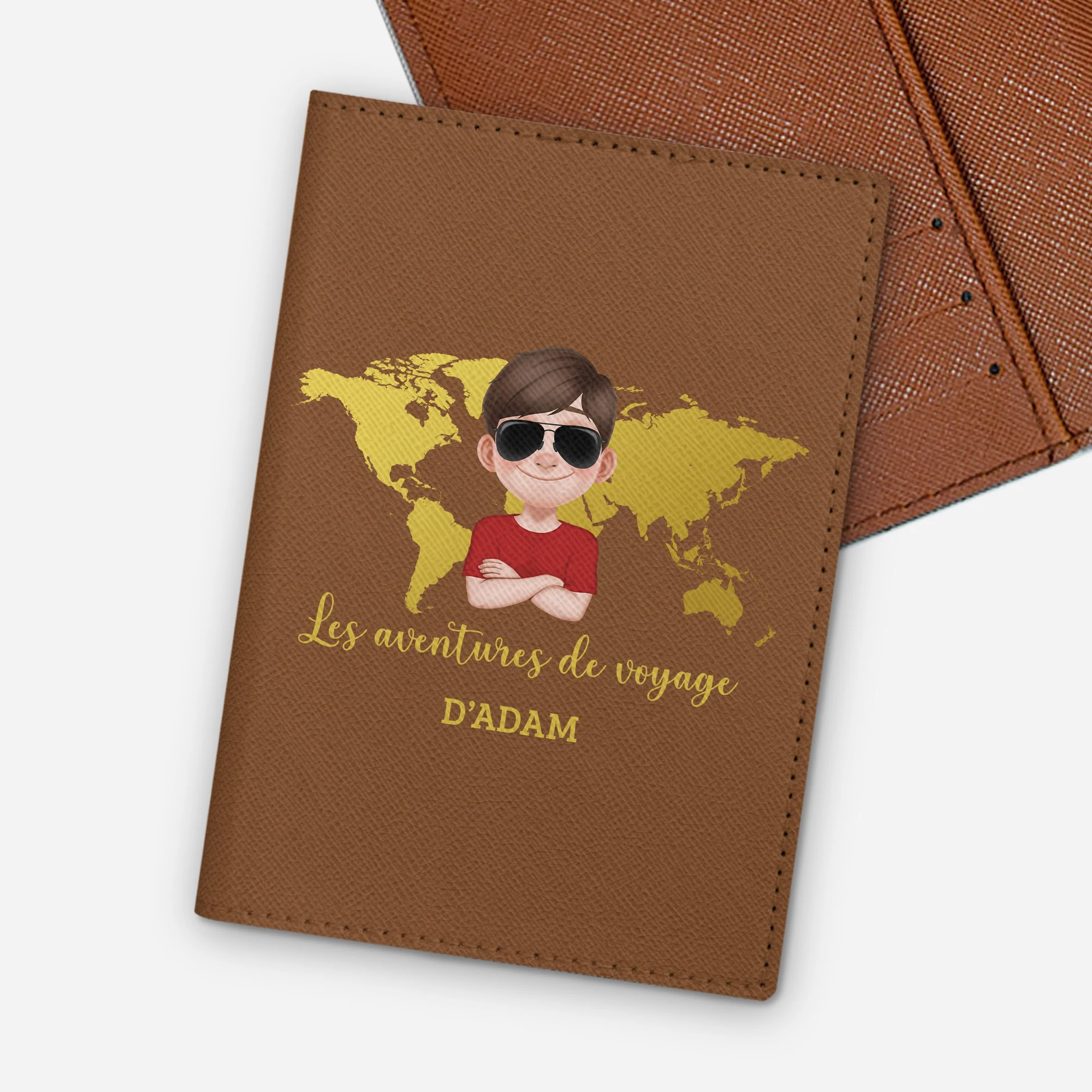 Porte Passeport Personnalisé Homme - Les Aventures De Voyage