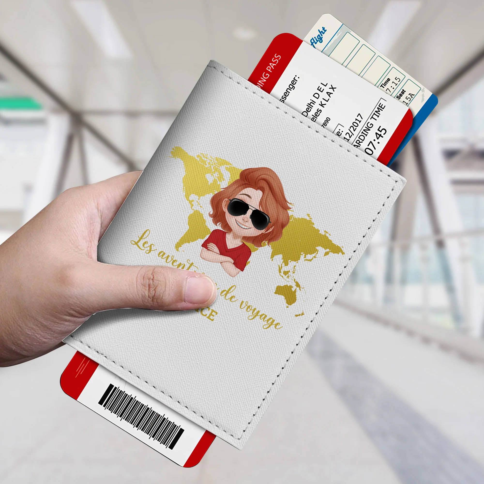 Porte Passeport Personnalisé Homme - Les Aventures De Voyage - Image 2