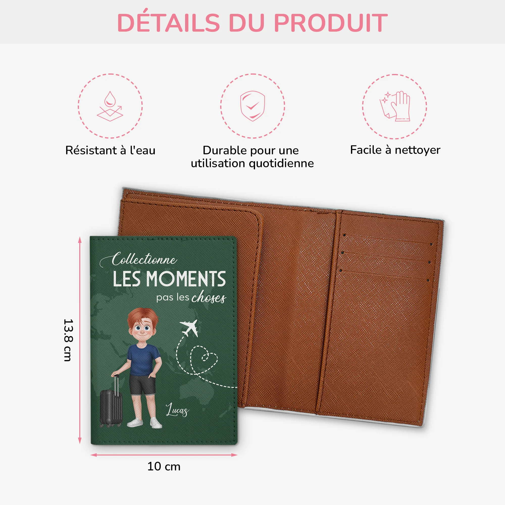 Porte Passeport Personnalisé Pour Homme - Collectionner Les Moments - Image 3