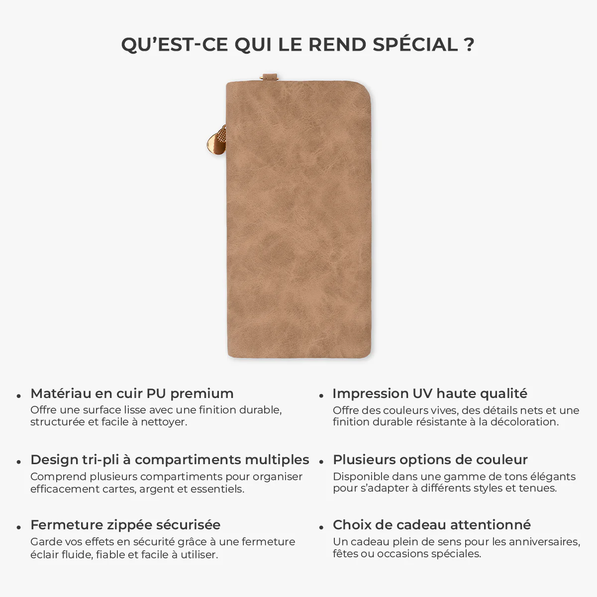 Portefeuille Cuir Personnalisable Avec Dragonne - Cadeau Maman Mamie Main Dans La Main Avec Enfants - Image 7