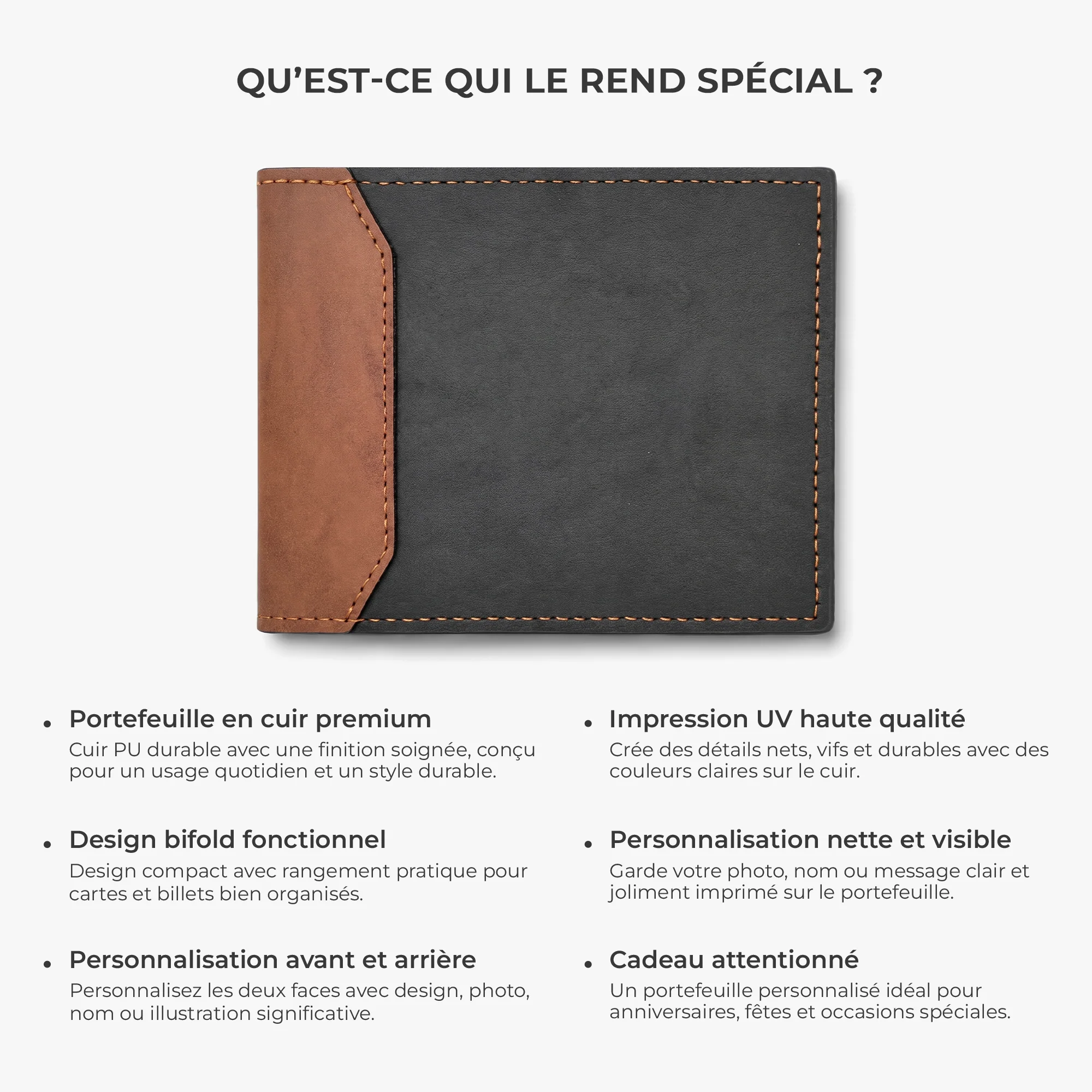 Portefeuille Cuir Haut De Gamme Personnalisé Photo - Cadeau Maman Et Papa Je T'aime - Image 7