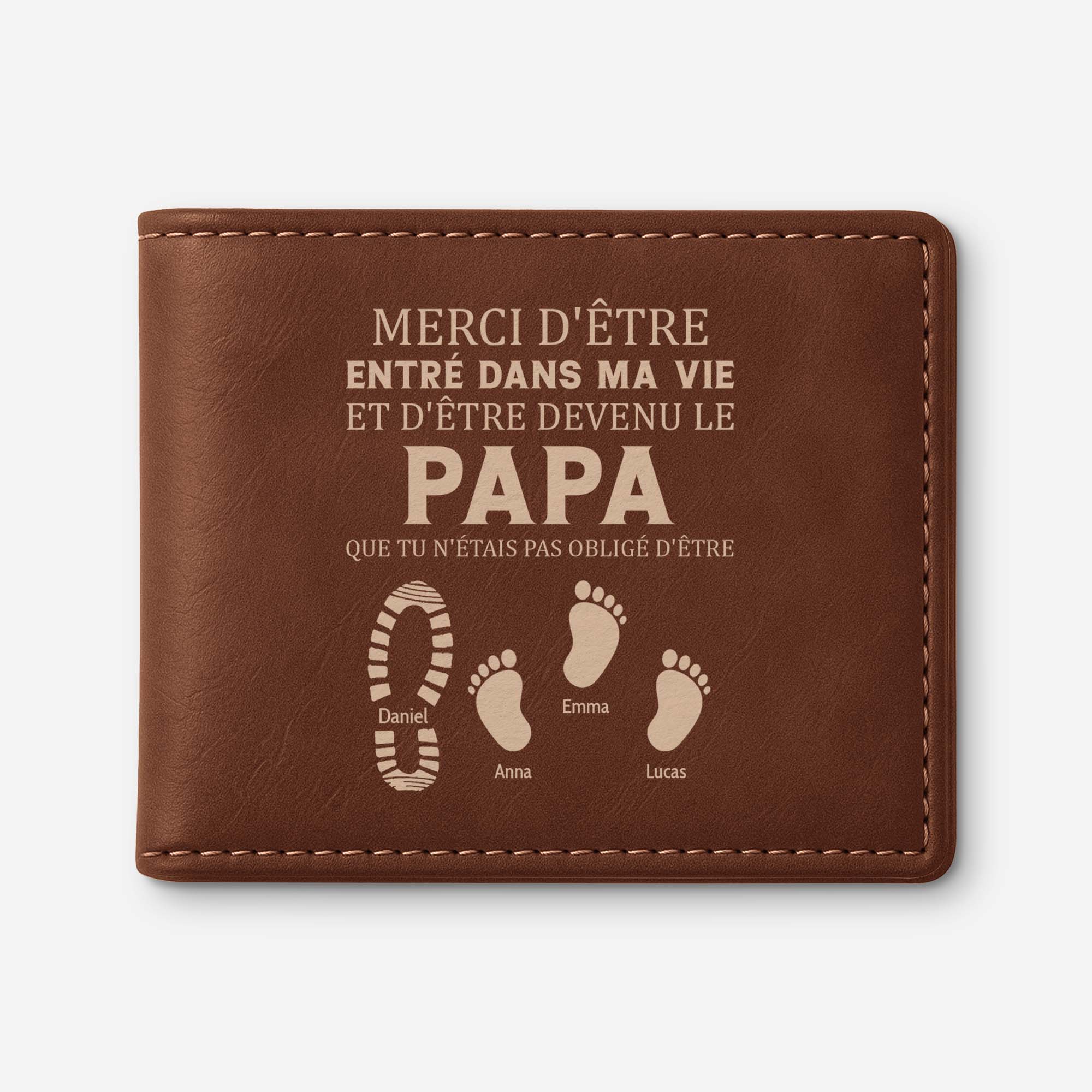 Portefeuille Cuir Personnalisé Homme Haut De Gamme - Merci Mon Beau-père