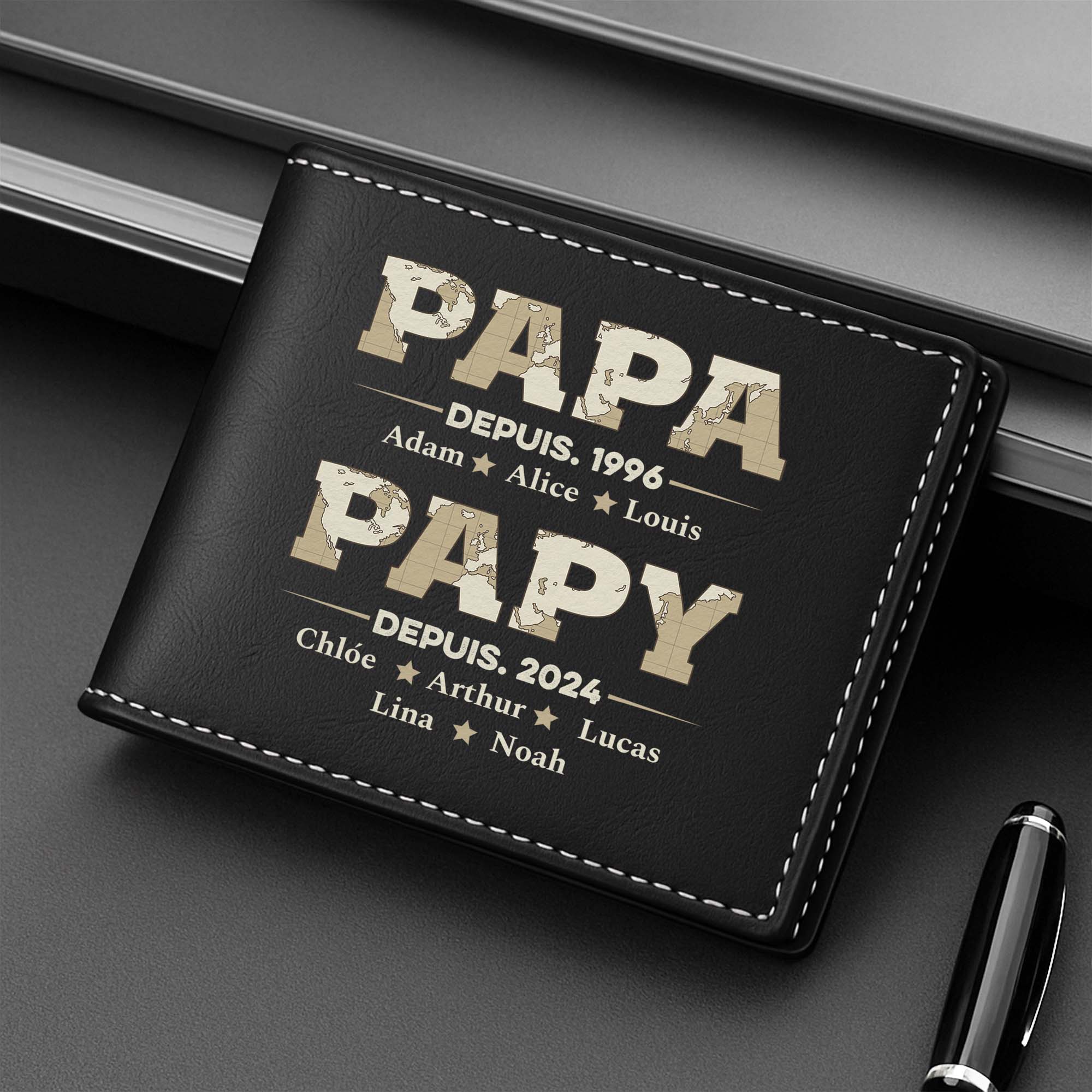 Portefeuille Personnalisé Papy | Papa Papy Depuis Design Carte - Image 2