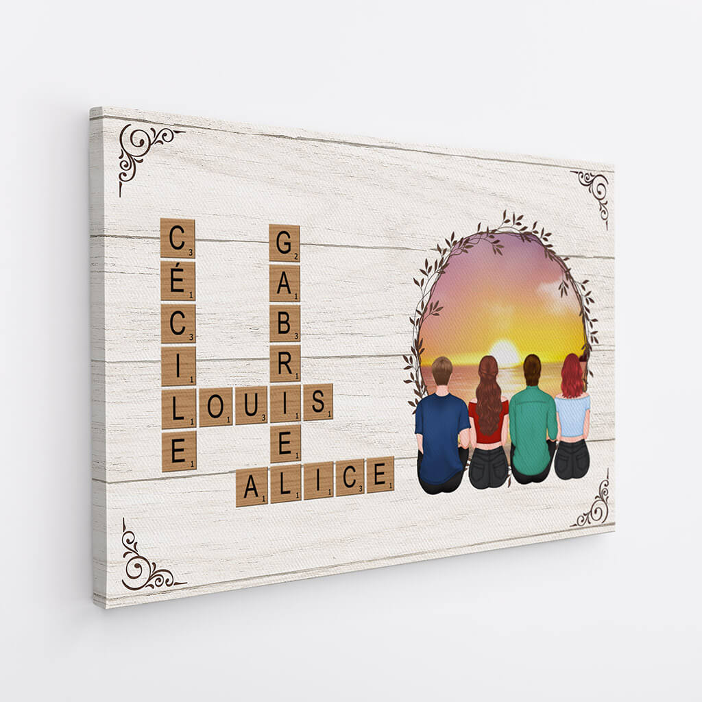 Portrait De Famille Avec Mots Croisés – Toile Personnalisée - Image 2
