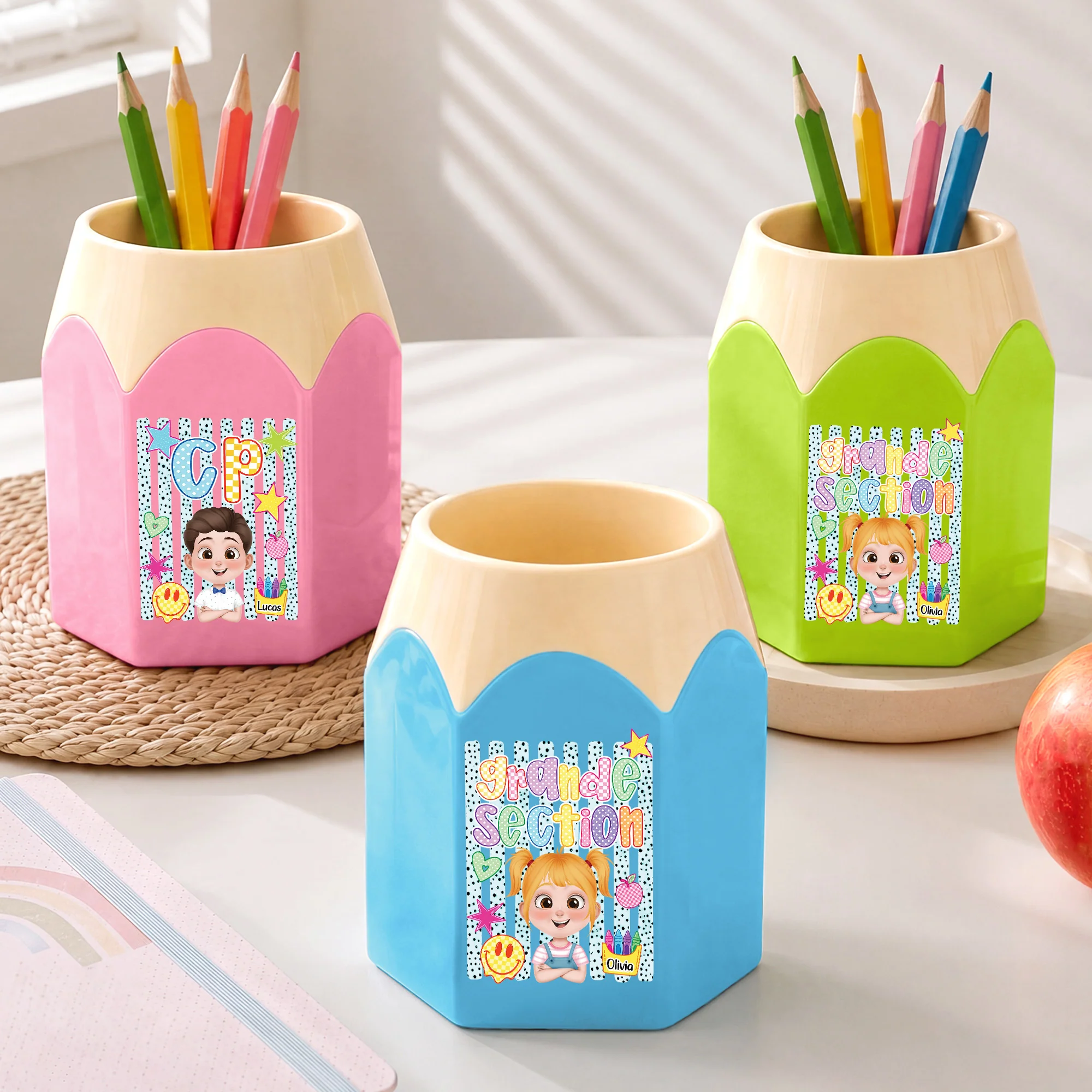 Pot À Crayon Personnalisable Pour Enfant - École Maternelle - Image 2
