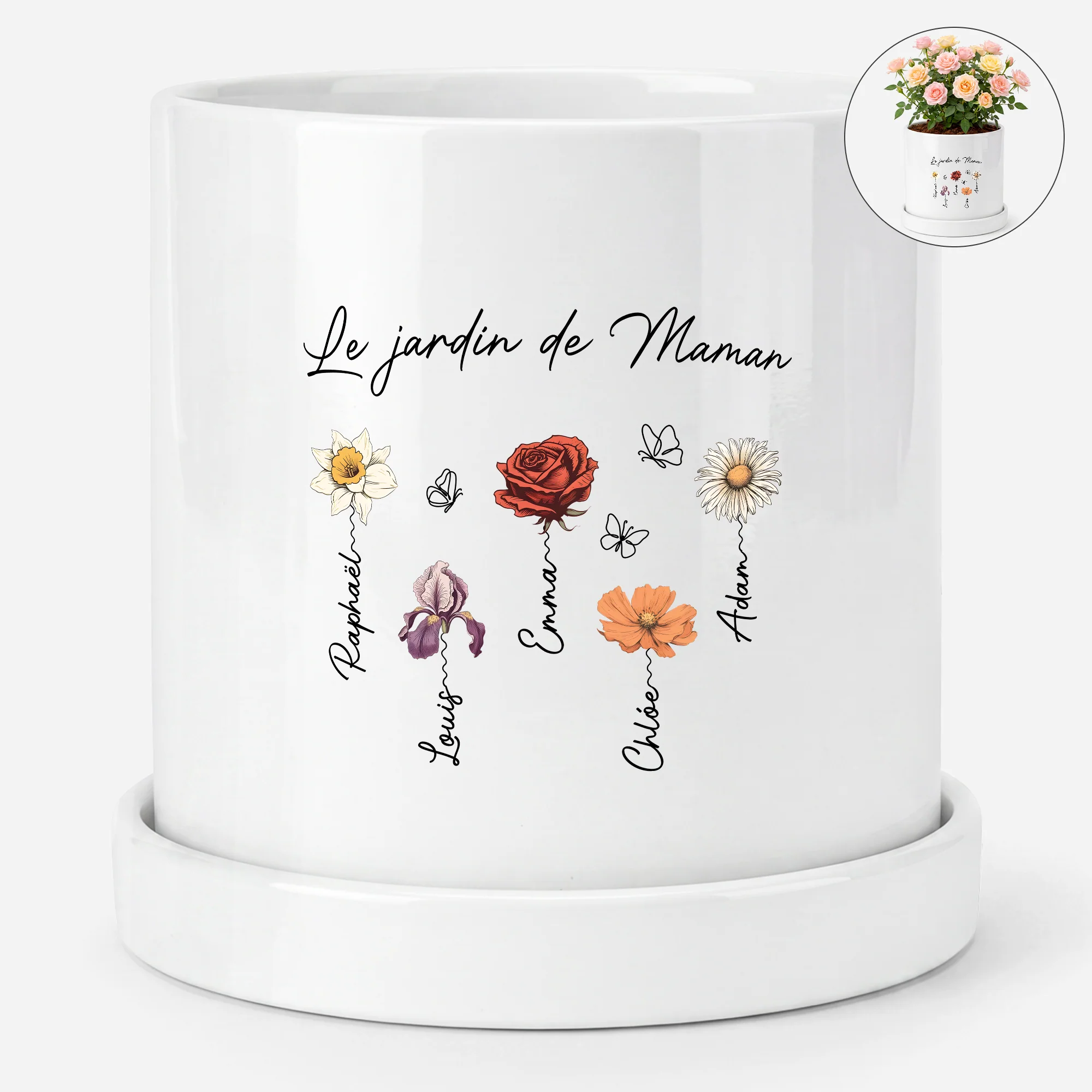 Pot De Fleur Personnalisé Mamie Maman - Le Jardin De Maman