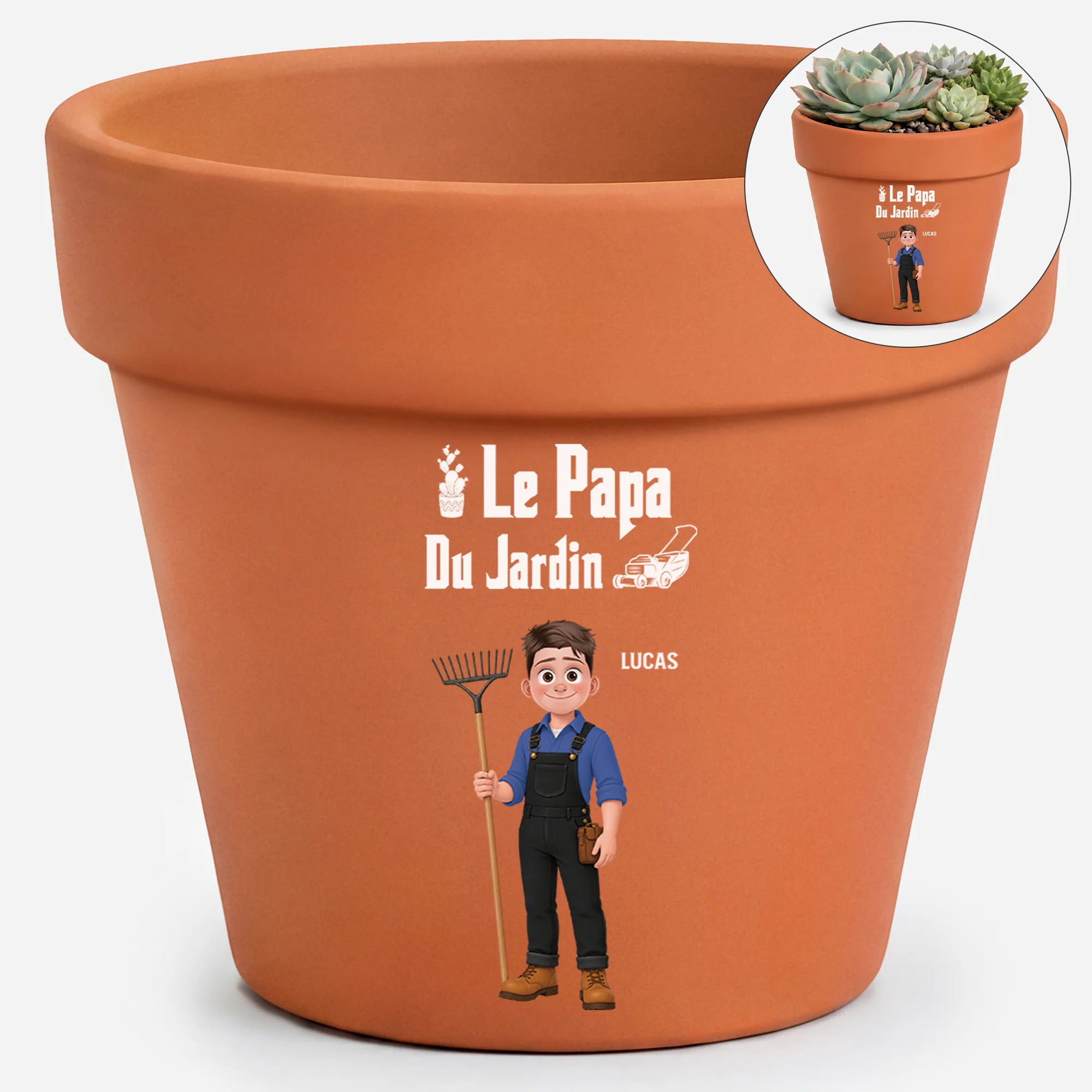 Pot En Terre Cuite Personnalisé - Maman Papa Du Jardin
