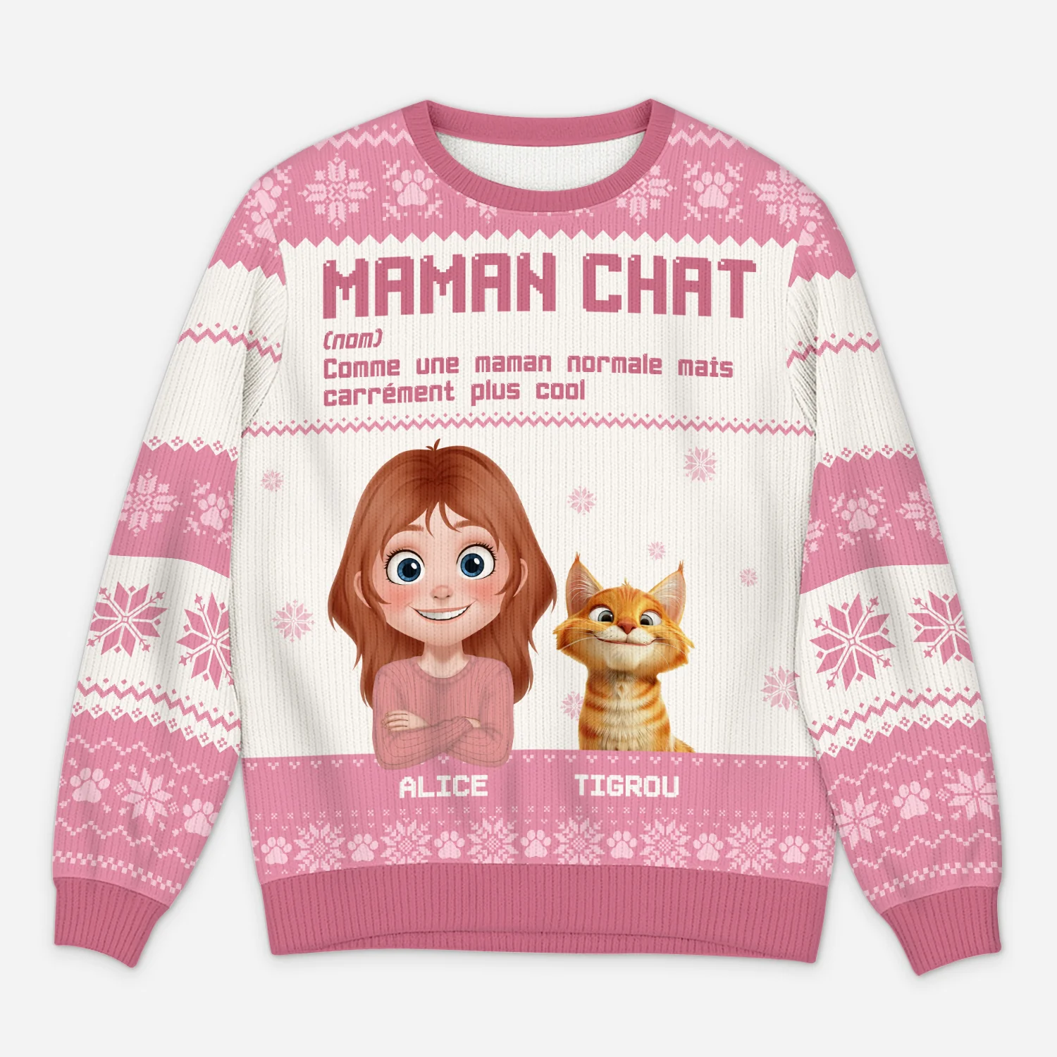 Pull Moche De Noël Personnalisé - Définition De Maman Chat