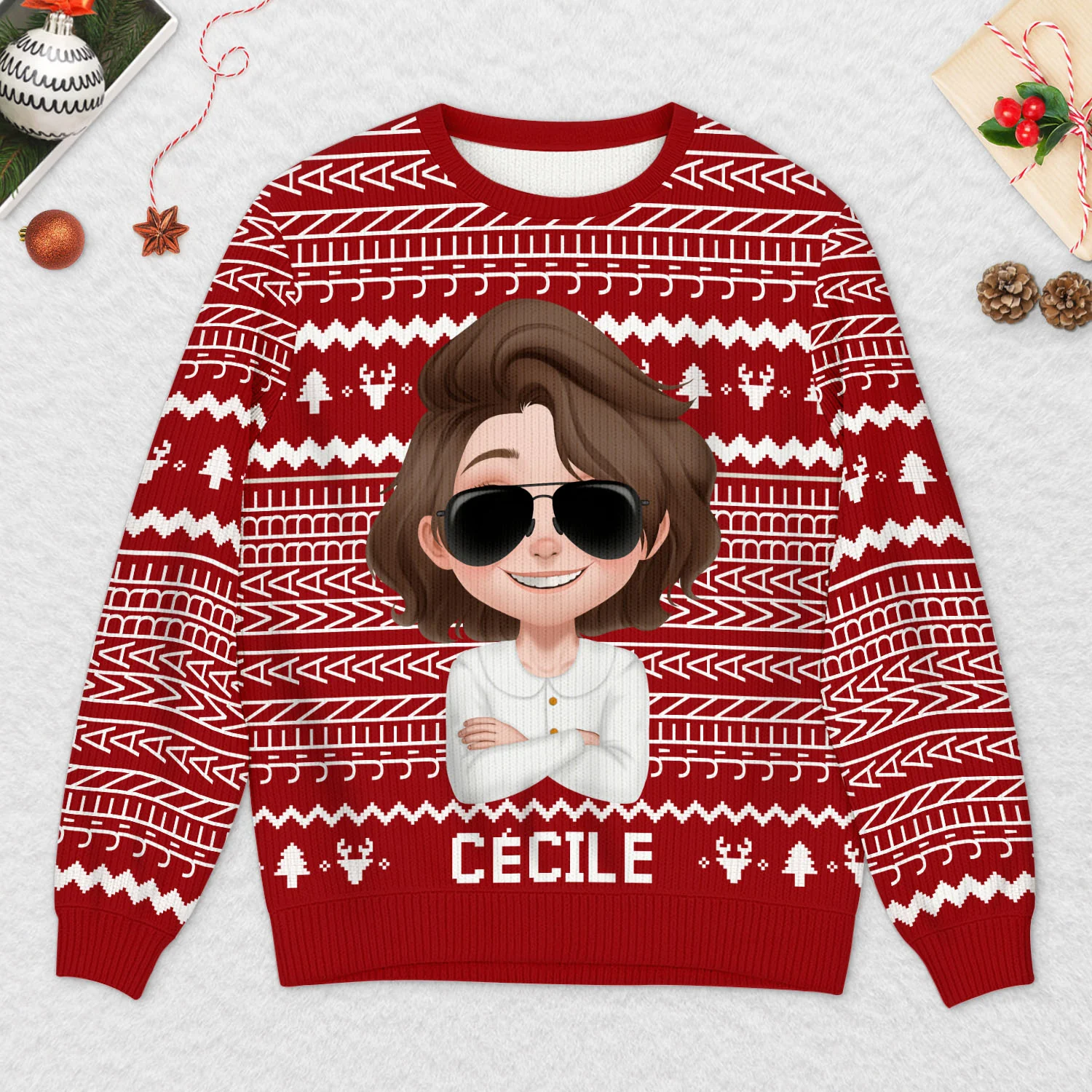 Pull Moche de Noël Personnalisé - J'en Ai Marre - Image 2