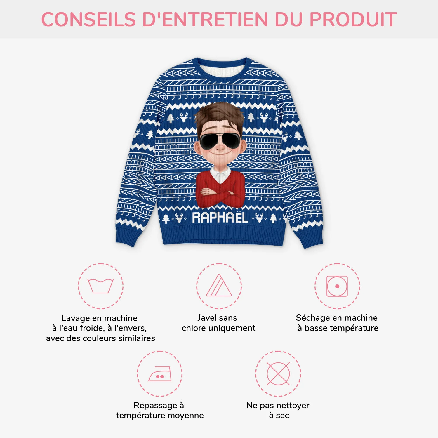 Pull Moche de Noël Personnalisé - J'en Ai Marre - Image 4