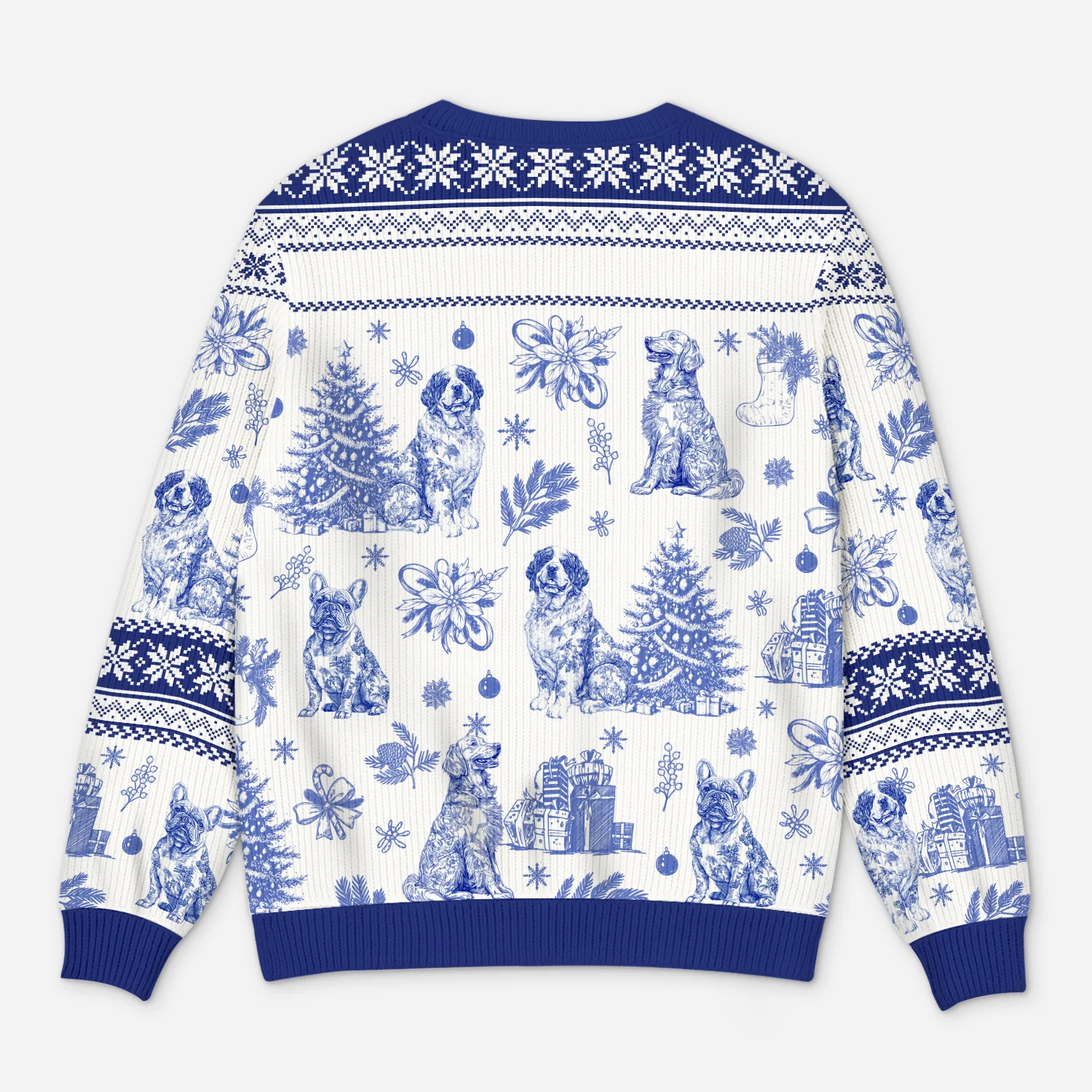 Pull Moche Personnalisé - Un Noël de Chien Style Toile Bleue - Image 3
