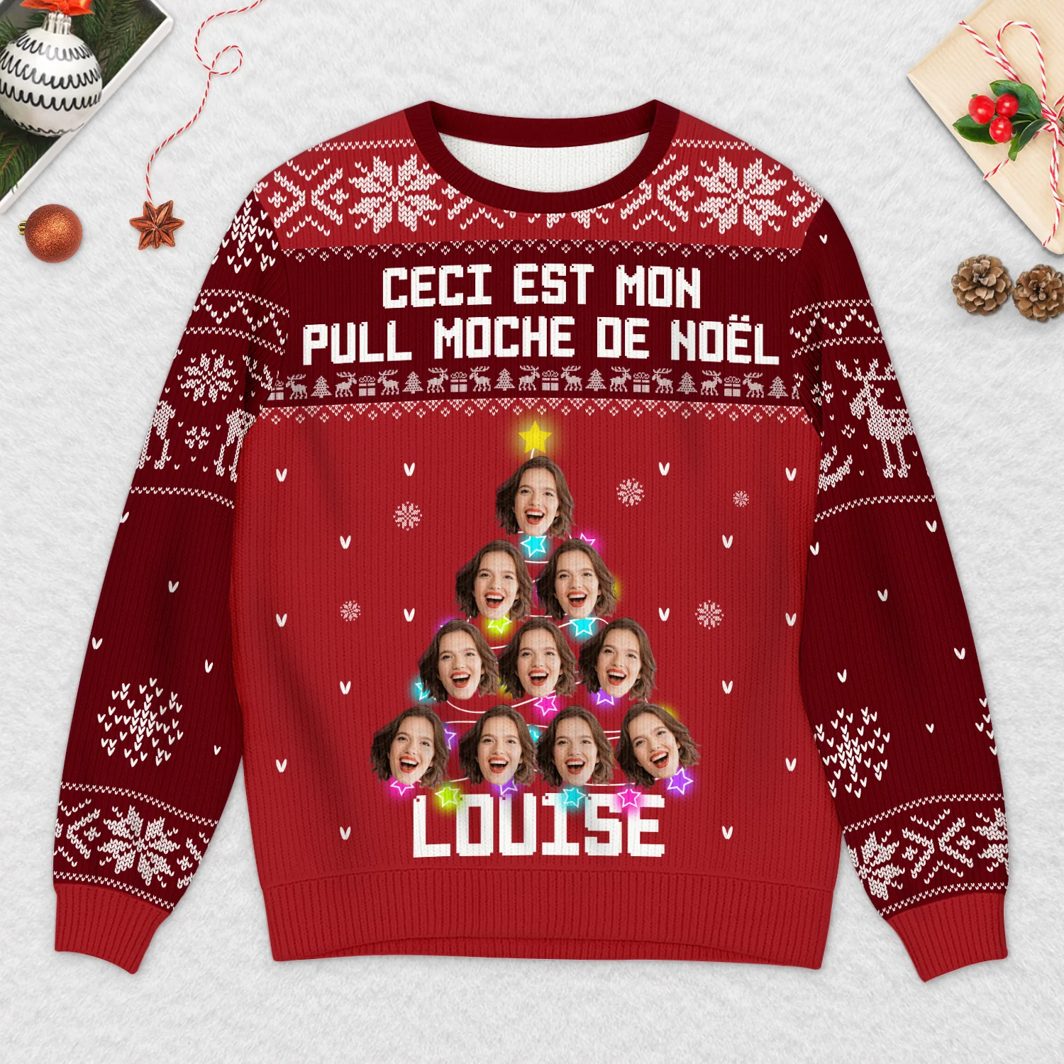 Pull Moche Personnalisé avec Photo - Mon Pull Moche de Noël - Image 2