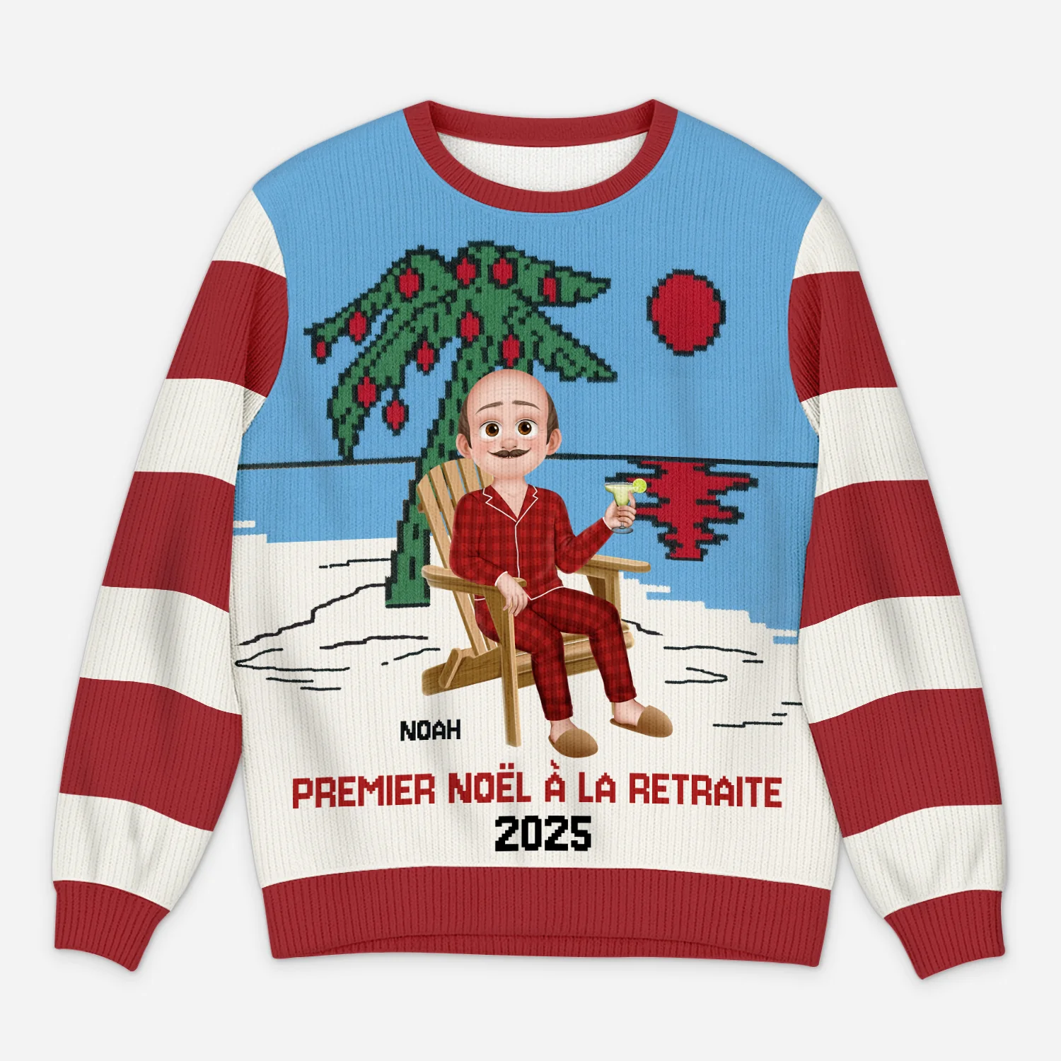 Pull Moche Personnalisé - Premier Noël À La Retraite