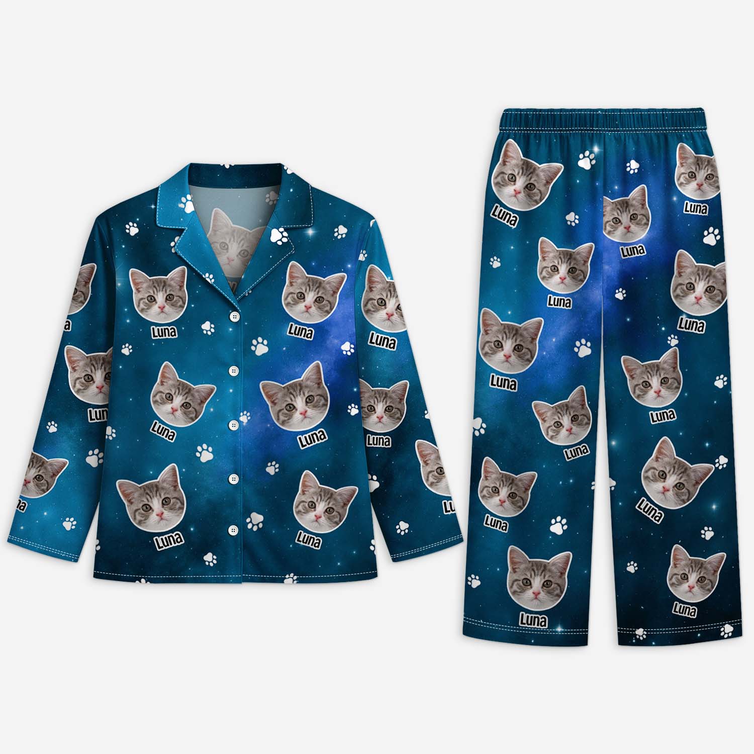 Pyjama Personnalisé Avec Photo - Mon Chat De L'espace
