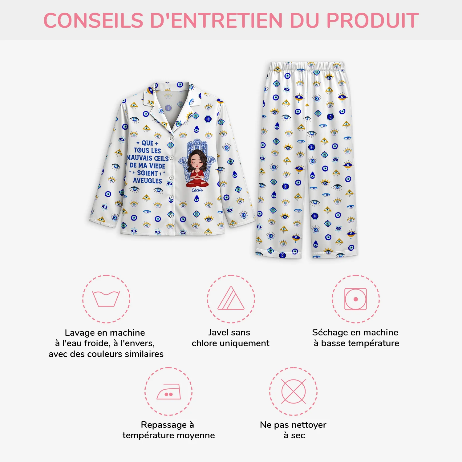 Pyjama Personnalisé Femme - La Vie Est Meilleure Avec Le Yoga - Image 4