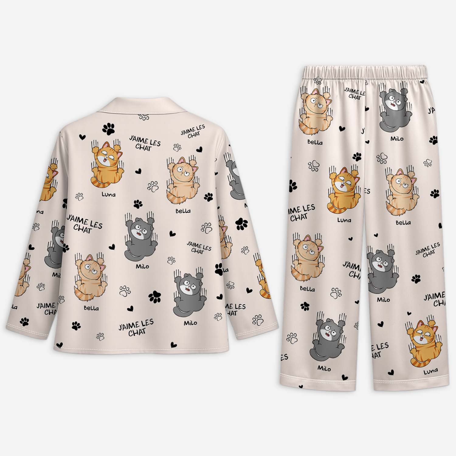 Pyjama Personnalisé - J’aime Les Chats - Image 2