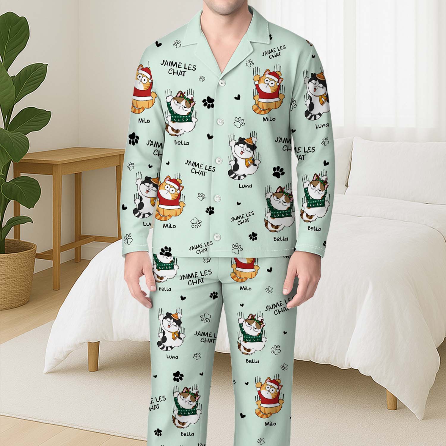 Pyjama Personnalisé - J’aime Les Chats - Image 3